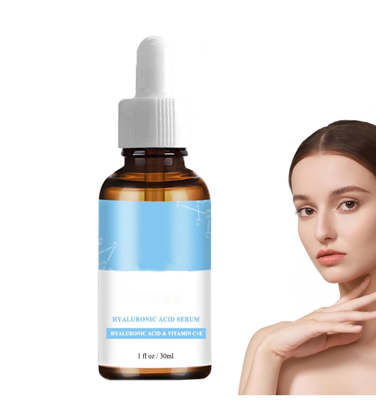 Hyaluronic Acid Serum for Face 95% Hyaluronic Acid & Vitamin C+E - Anti Wrinkle + Anti Aging Hydrochloric Acid Face Serum - Antiaging Hydrating Serums Skincare Dark Spot Remover for Face - Buy Online on GoSupps.com