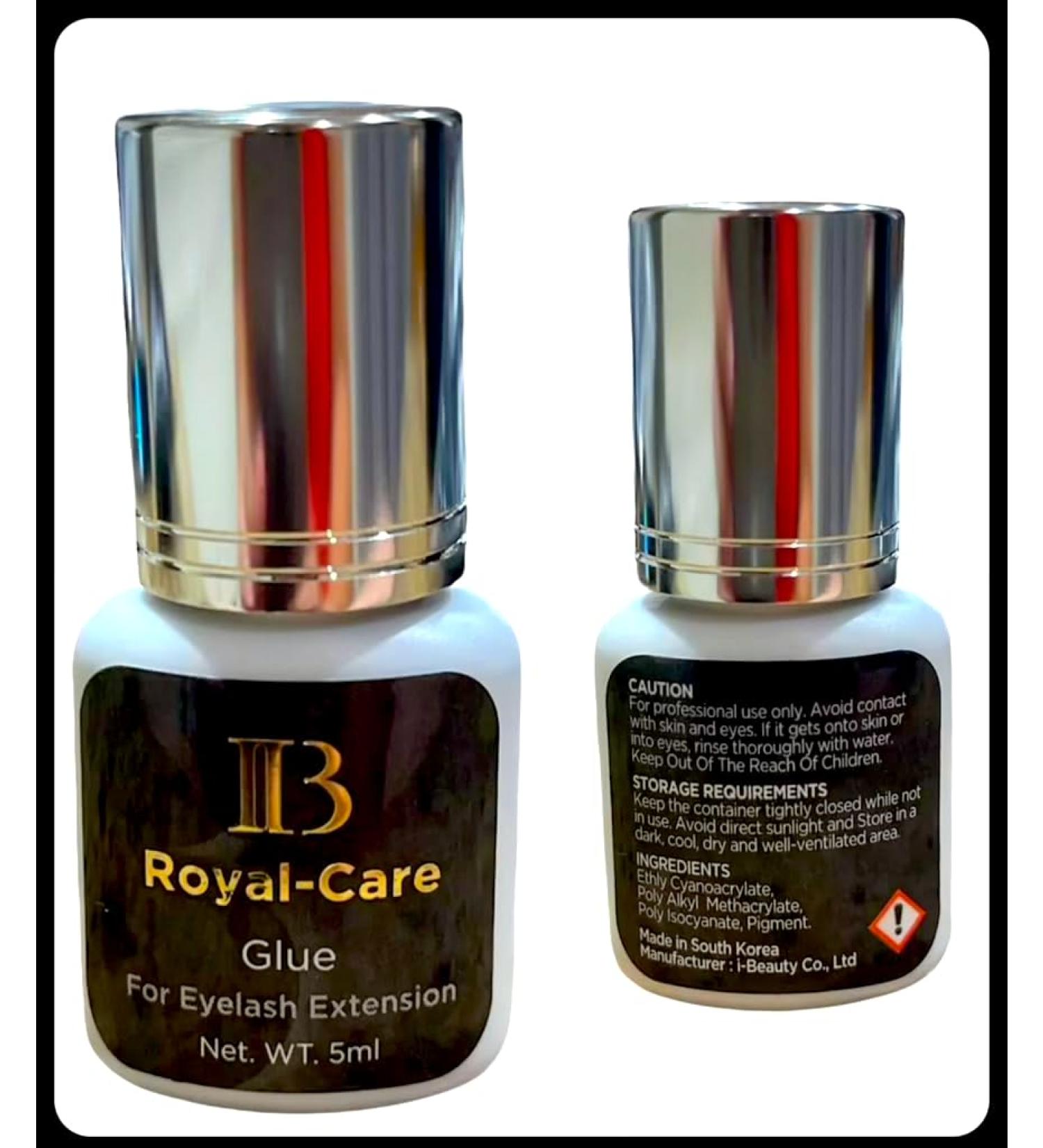 IB Royal-Care Glue for Eyelashes 3s Dry Adahesive for Eyelash 5ml Lashes Glue Accept Make Own Logo Korean Original (Size : 1 Bottles) black