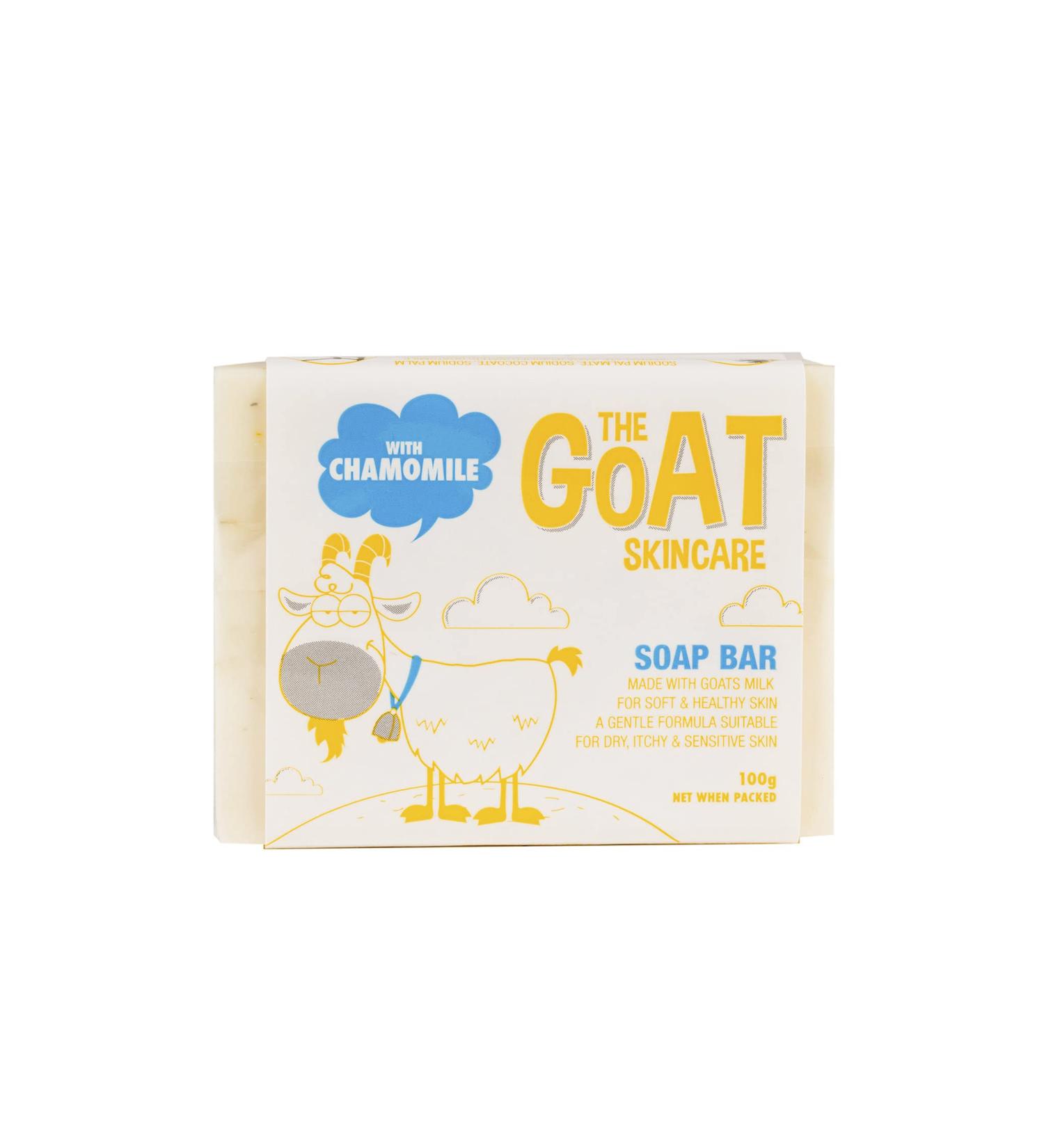 Goat Skincare Chamomile Goat's Milk Soap Bar for Dry, Itchy & Sensitive Skin - 100g | Paraben-Free & No Artificial Colors - Buy Online on GoSupps.com