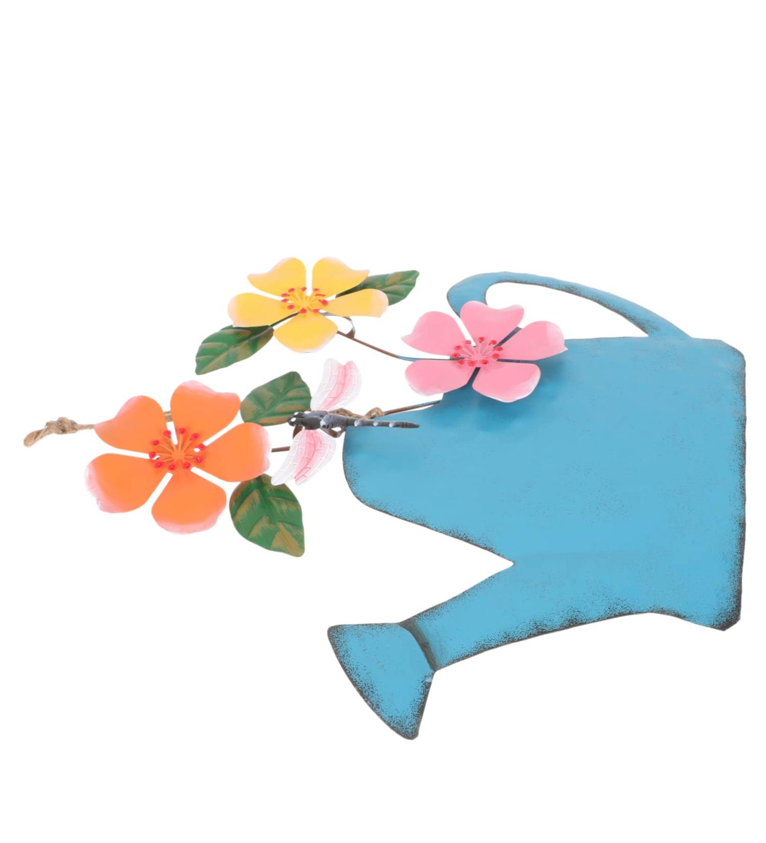 Zerodeko Floral Decor Pendant Art Decorative Backyard Ornament Iron Flower Pastoral Front Courtyard Novel Wall Yard Blue 28x27.5cm - Buy Online on GoSupps.com