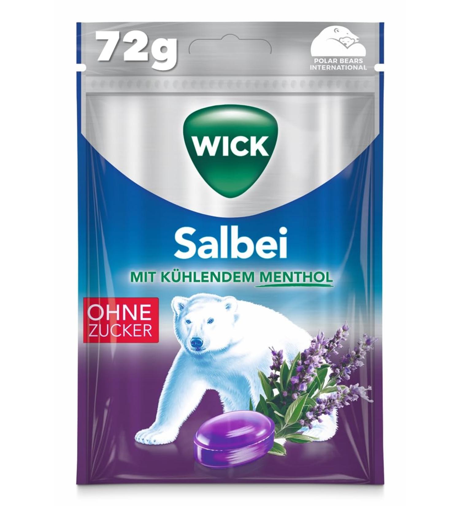 Buy WICK Sage Cough Drops with Cooling Menthol - Sugar-Free 72g Pack for International Shipping - Buy Online on GoSupps.com