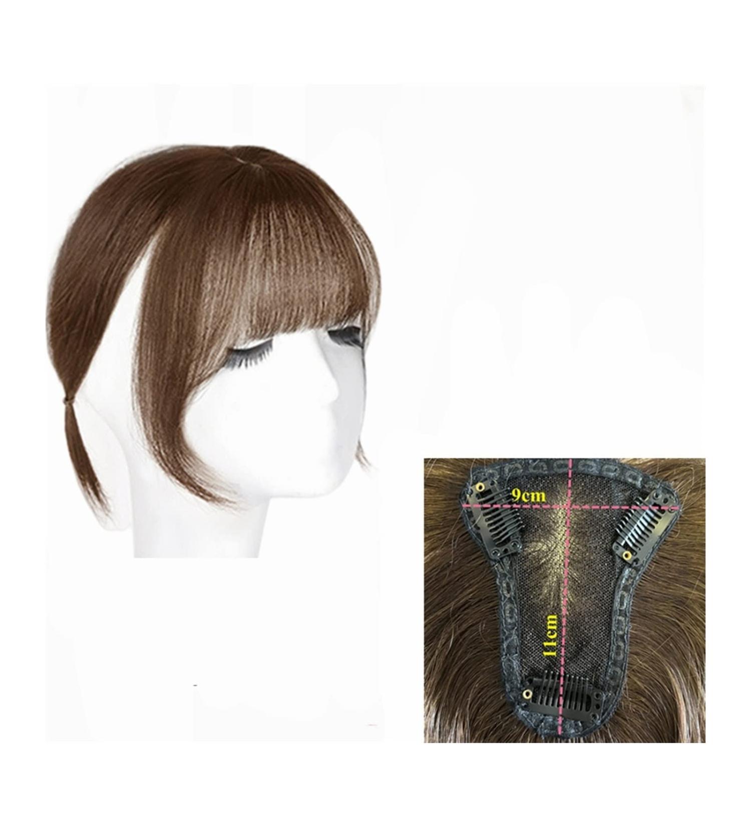 Bangs Clip in Bangs Transparent Swiss Lace Human Hair Bangs Clip In Fringe Hairpieces Extension For Women Breathable Remy Hair Bangs for Women Curved Bangs for Daily Wear (Color : 9x11 Brown) - Buy Online on GoSupps.com