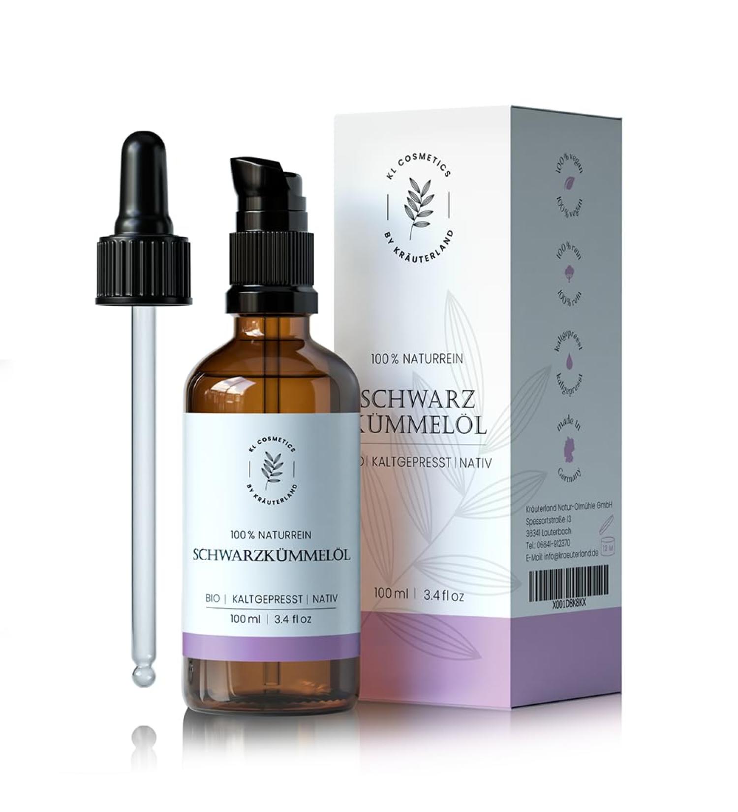 Herbal land black cumin oil organic skin oil - 100ml black cumin oil cold -pressed natural clean - care oil for skin & hair in premium quality 1x black cumin oil 100ml