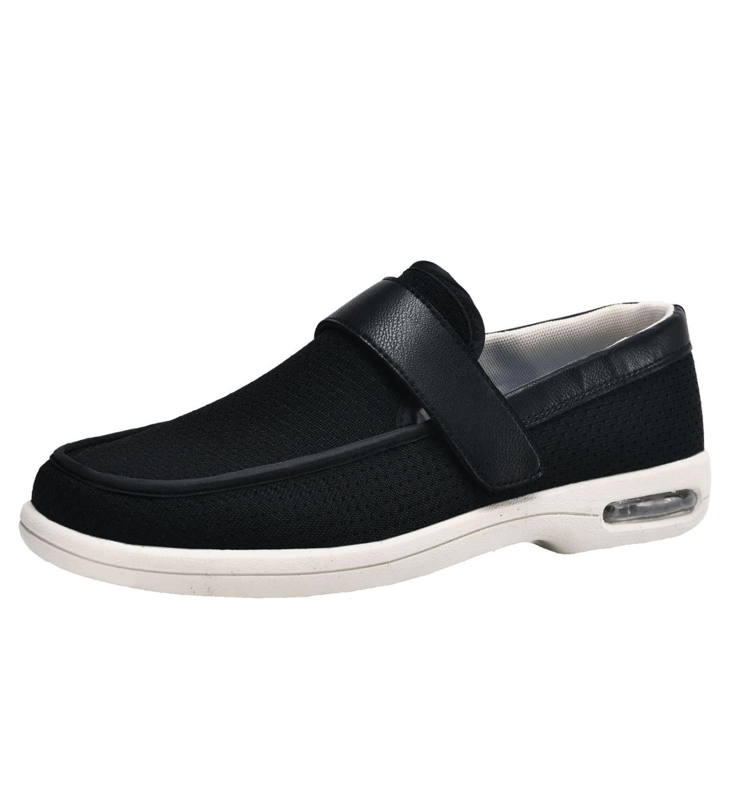 Orthopedic Diabetic Shoes with Memory Foam - Extra Wide Width - Adjustable Walking Shoes for Elderly - Black (Size 44) - Buy Online on GoSupps.com