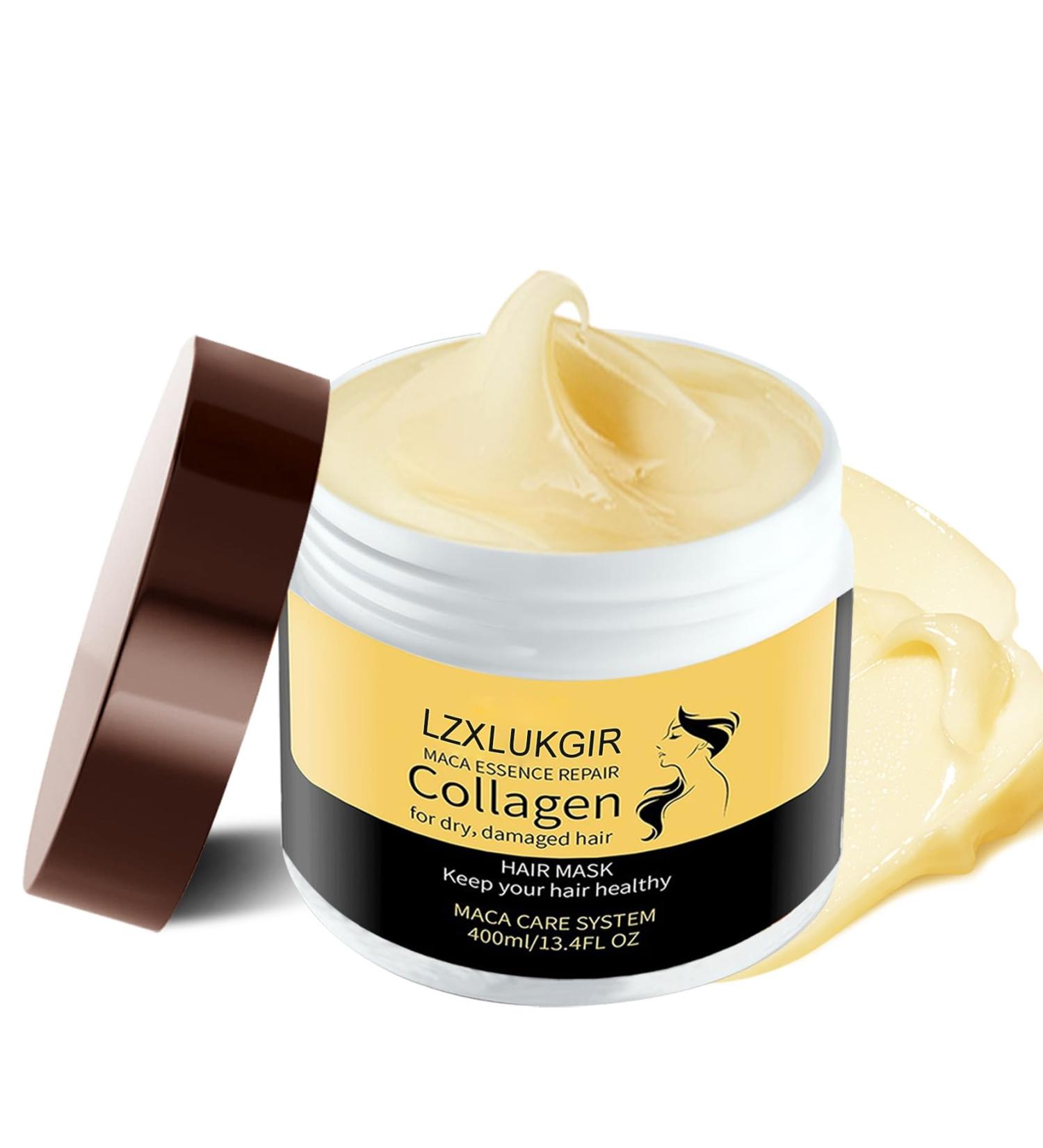 Collagen & Keratin Hair Mask - Deep Conditioning Treatment for Damaged Hair | 400ml Moisturizing Hair Mask - Buy Online on GoSupps.com