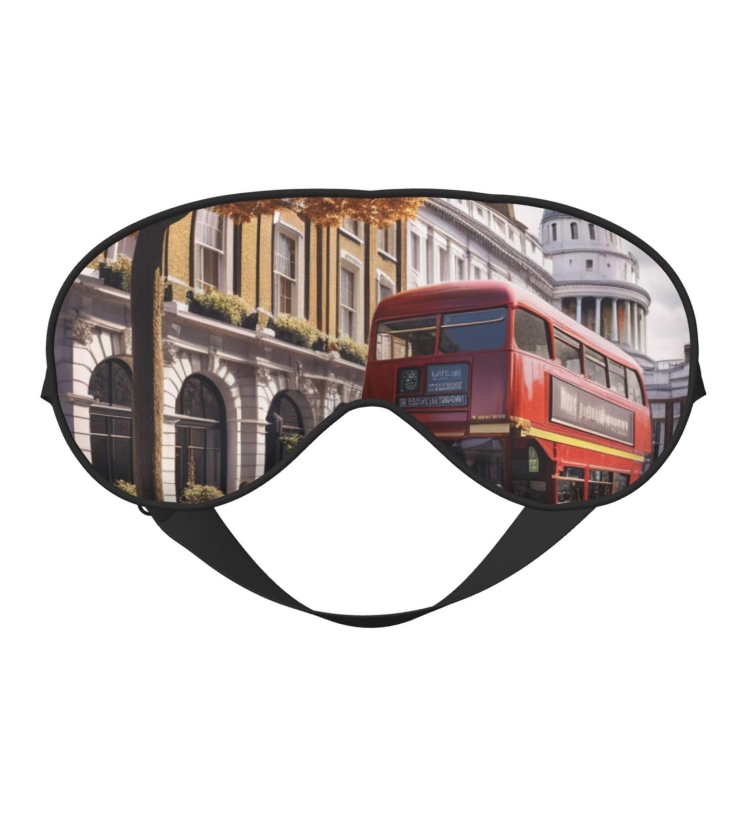 Soft London Printed Eye Mask - Adjustable Breathable Light Blocking & Double-Sided Sleep Mask | International Shipping - Buy Online on GoSupps.com