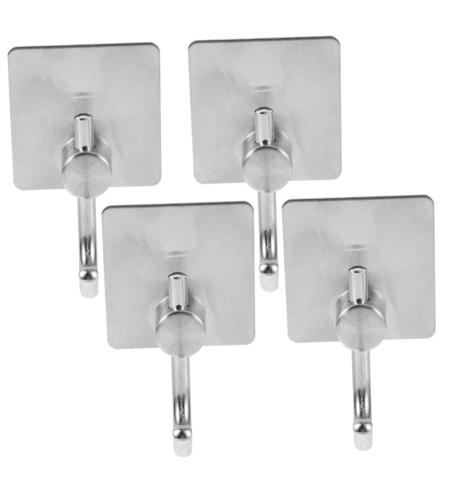 4pcs Hook Clothes Wall Hangers Key Hangers Hanging Coat Rack Office Towel Rack Heavy 5x4.5x8cm Silver - Buy Online on GoSupps.com