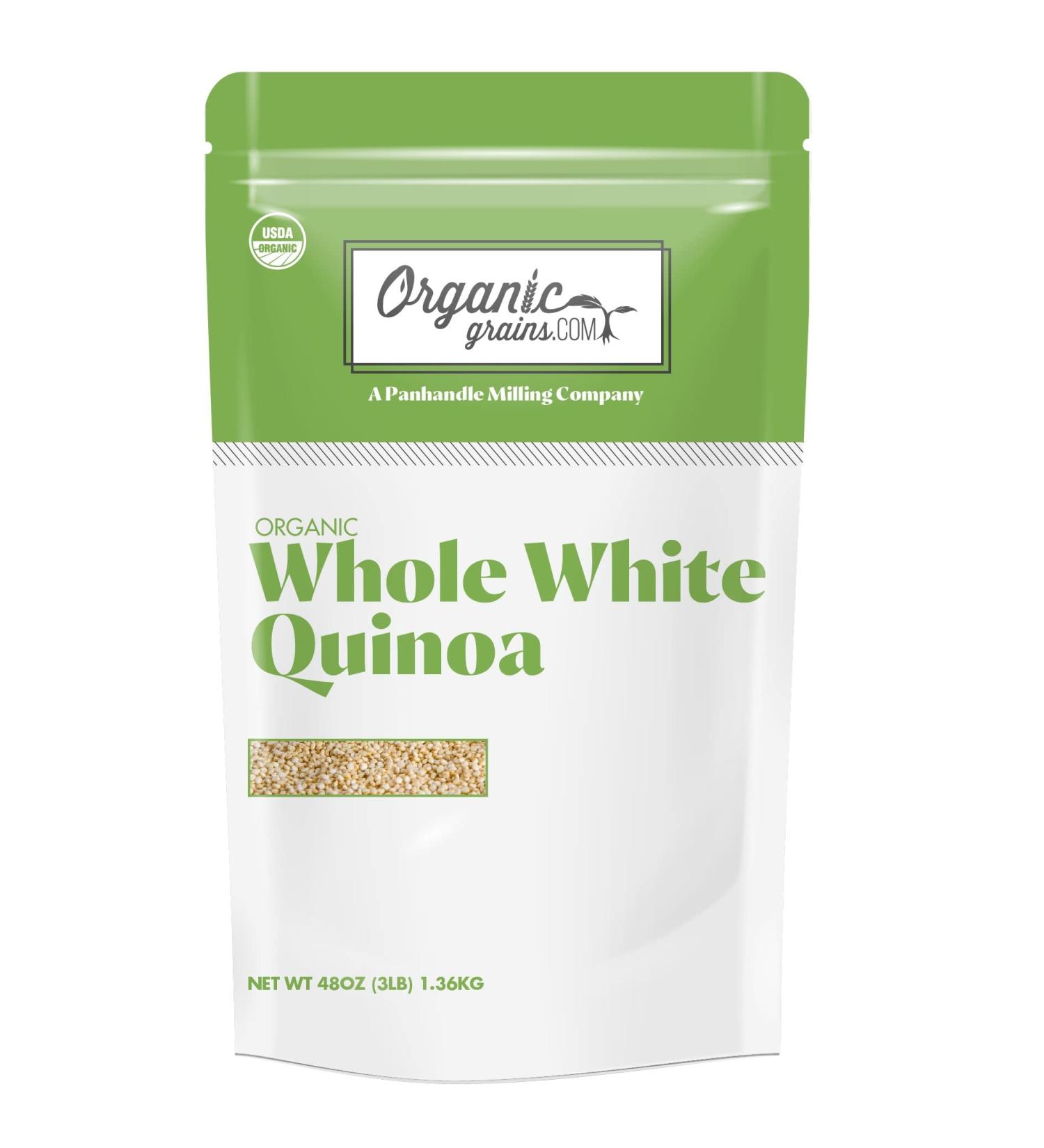Organic White Quinoa 3 lbs. - Whole Grain Non GMO & Vegan - Ancient Grain for Pasta and Rice Substitutes - Buy Online on GoSupps.com