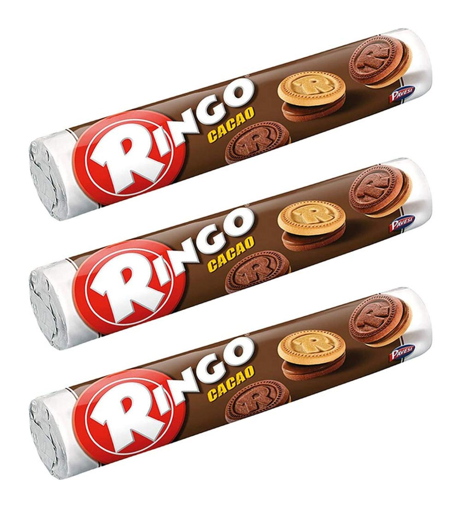 PAVESI 3 x Ringo Cacao & Vanilla Flavor Biscuits Cookies 165 g