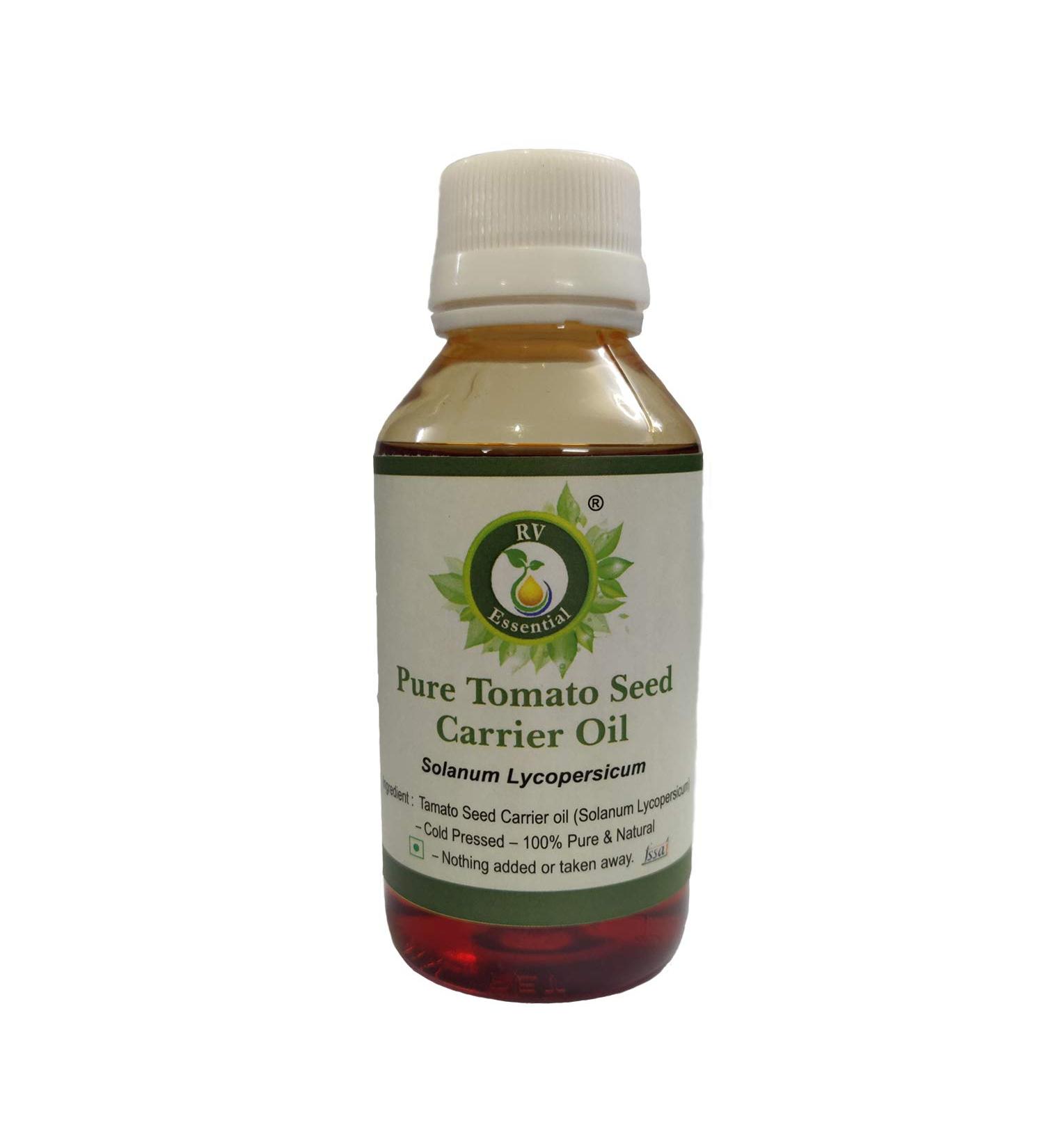 Buy R V Essential Pure Tomato Seed Oil 100ml - 100% Natural Cold-Pressed Carrier Oil - Solanum Lycopersicum - International Shipping Available - Buy Online on GoSupps.com