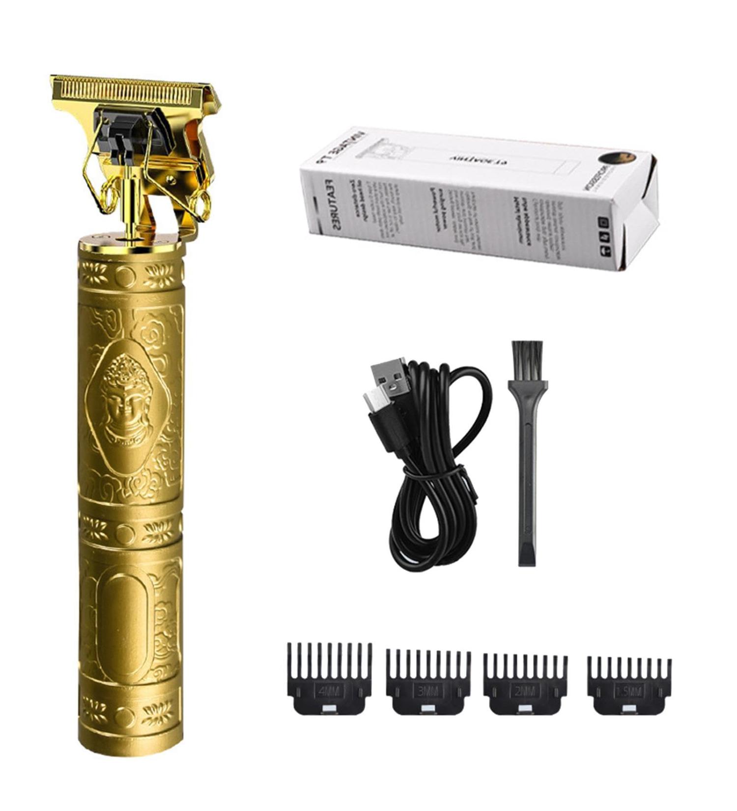 Beard Trimmer Men Hair Clippers Oily Hair Household Electric Hair Clipper Zero Gapped Beard Shaver with 4 Limit Combs Rechargeable Hair Shaving Device Gold - Buy Online on GoSupps.com