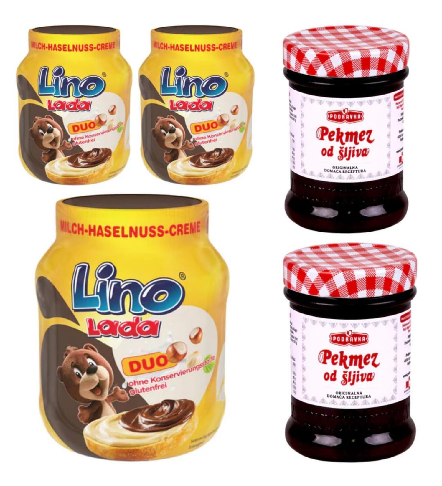 Pufai Lino Lada Duo Milk and Hazelnut Spreads 350 g (Pack of 3) - Buy Online on GoSupps.com