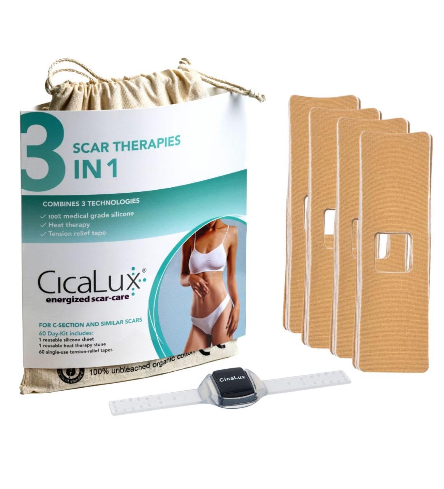 CicaLux Silicone Scar Tape - Triple Action Treatment for Surgical Scars - 60 Day Supply - Buy Online on GoSupps.com