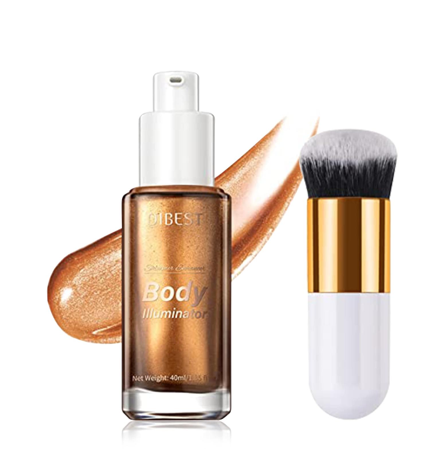 Waterproof Liquid Body Illuminator | Bronze Gold Glow for Face & Body | Makeup Brush Included - Buy Online on GoSupps.com