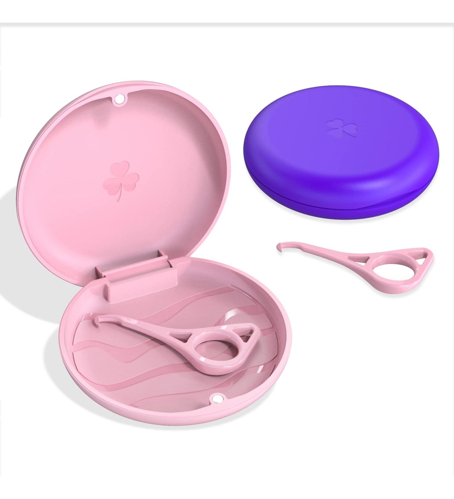 2 Aligner Cases with Removal Tools | Orthodontic Retainer Case for Invisalign & Mouth Guard | Strong Magnetic Closure | Pink & Purple - Buy Online on GoSupps.com