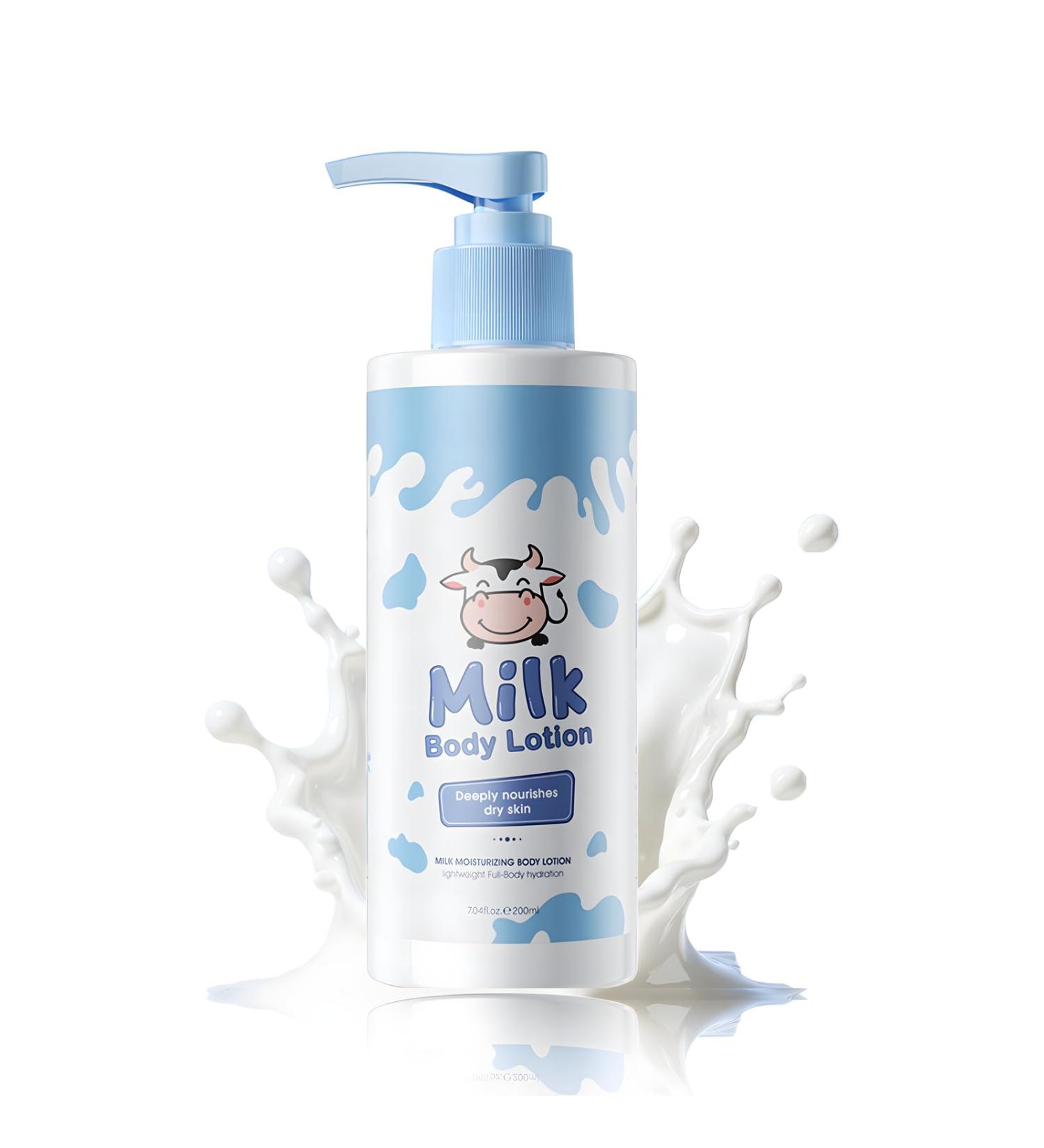Helbr Milk Hydrating Body Lotion 7.04 fl oz - Natural Milk Essence Moisturizer for Dry Sensitive Skin - Multi-Purpose for Body Face & Hands - Improves Texture for Smooth Glowing Skin - Buy Online on GoSupps.com