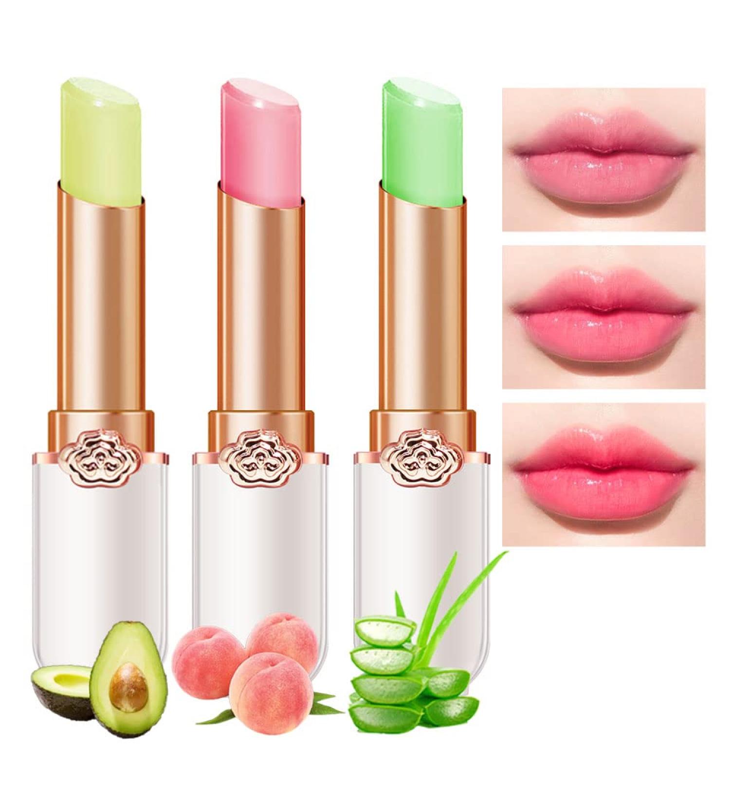 BINGBRUSH 3-Piece Aloe Peach Orange Color Changing Lipstick Set Long Lasting pH Mood Magic Lip Stain for Women Moisturizing Glossy Lip Balm Tinted Lipstick Queen Makeup Jelly Crystal Formula - Buy Online on GoSupps.com