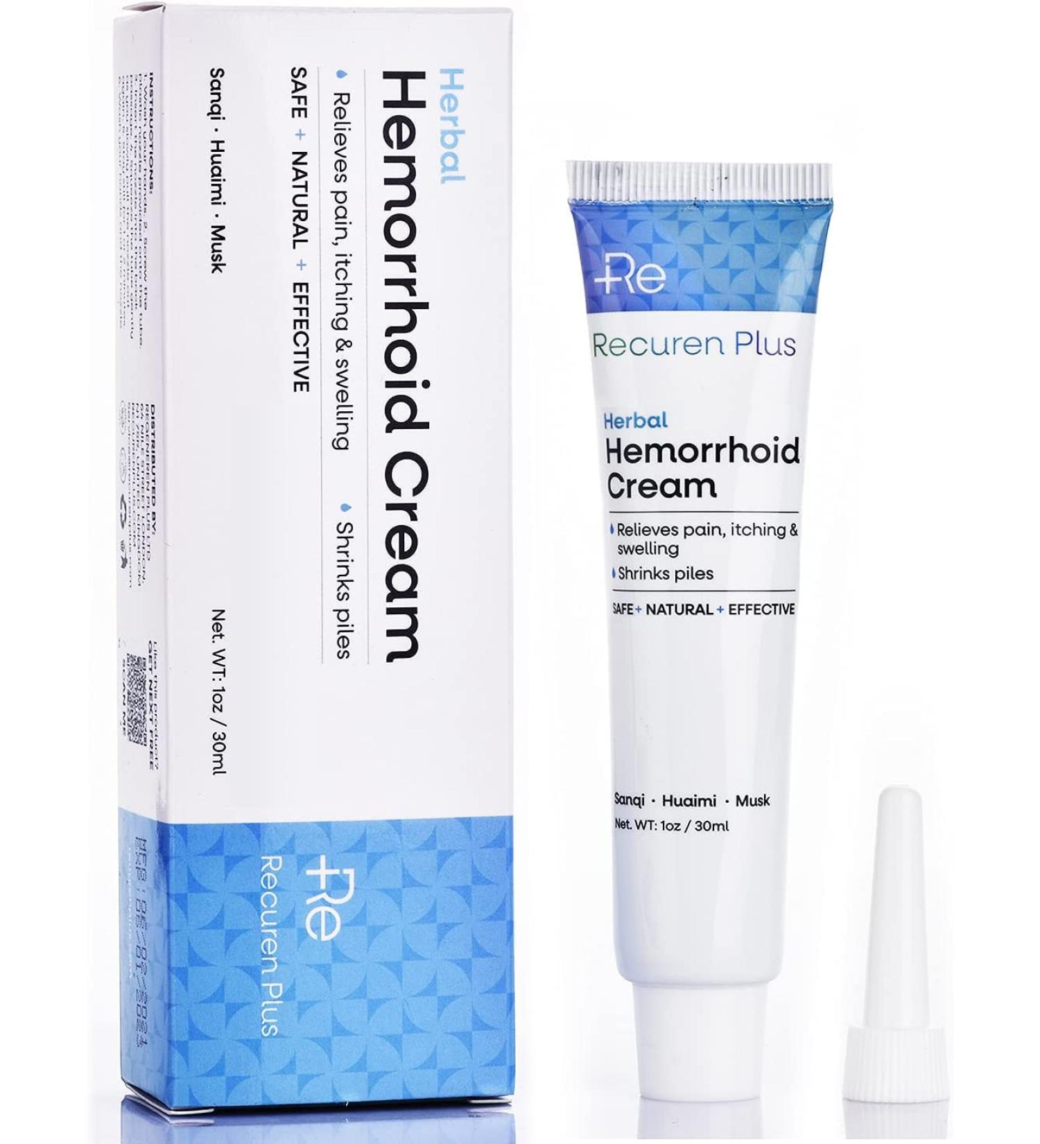 Recuren Plus Hemorrhoids Treatment 30g - Fast Acting Cream for Itching, Swelling & Pain Relief - Buy Online on GoSupps.com