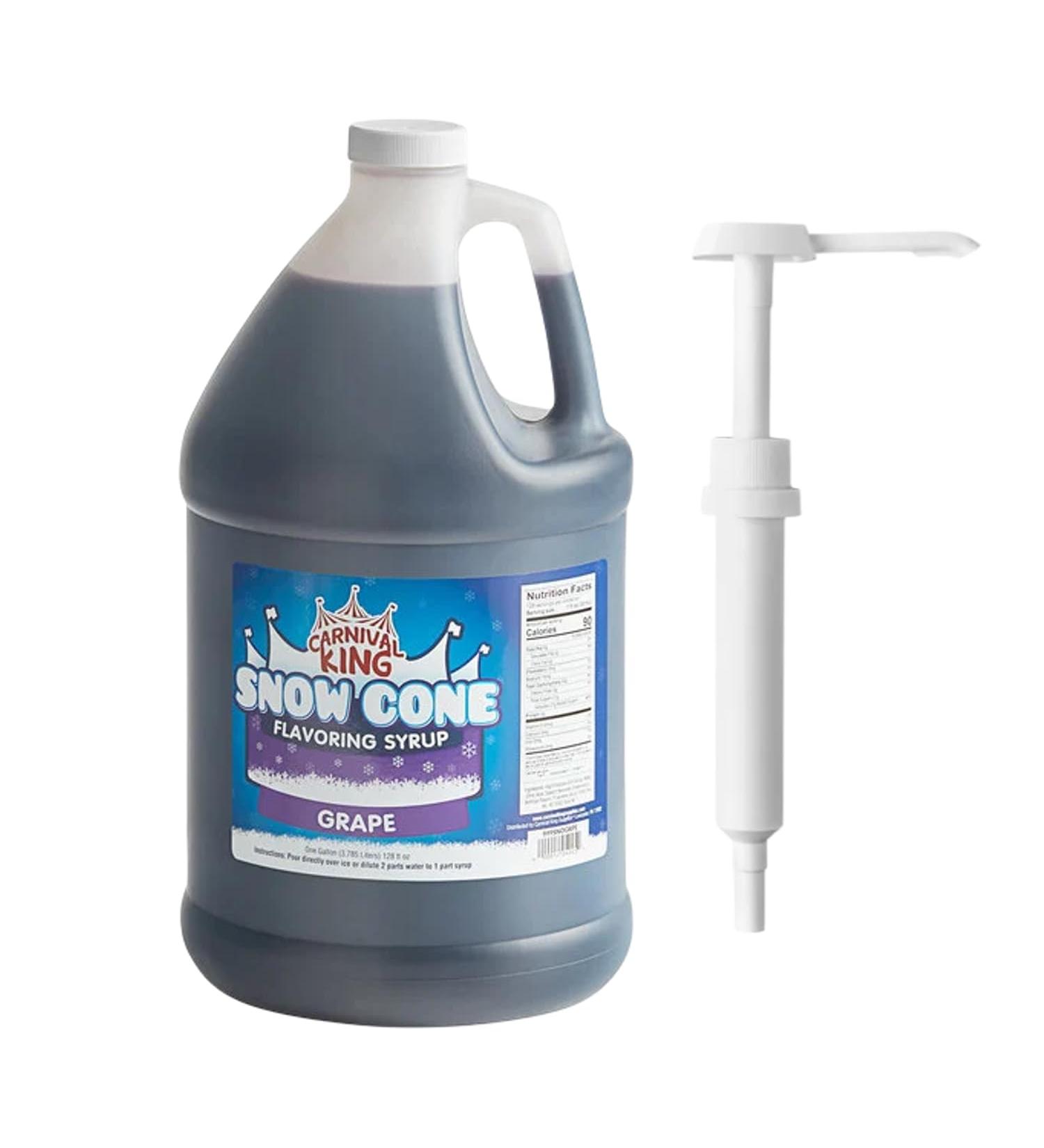 ZippySweets - Grape Snow Cone Syrup with Complimentary Pump 1 Gallon Makes Up to 128 Snow Cones Perfect Shaved Ice Syrup for Parties and Events Tasty Shaved Ice Treats - Buy Online on GoSupps.com