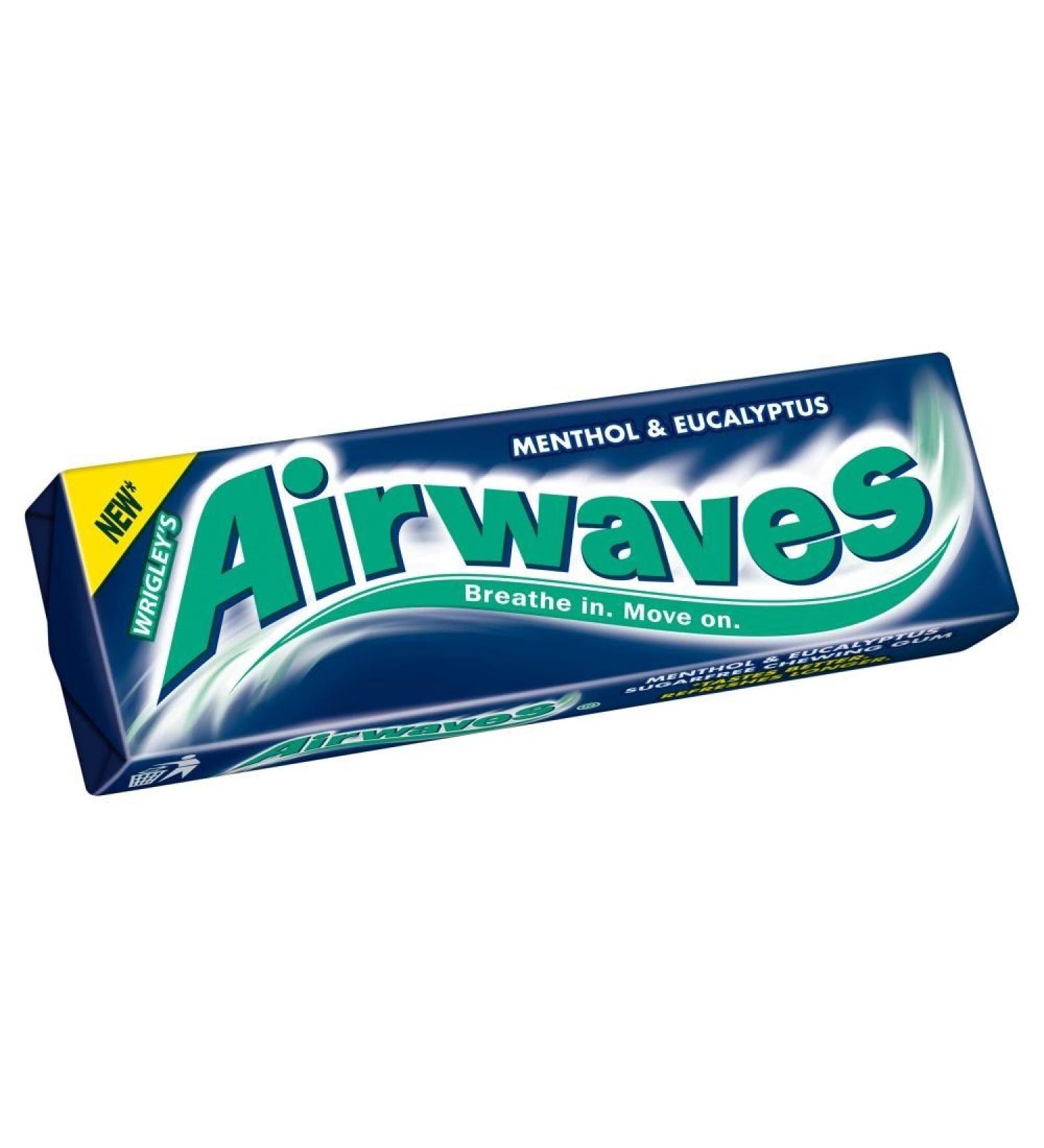 Wrigley's - Airwaves Chewing Gum - Mint/Eucalyptus Flavor - Pack of 10 x 14g Packs