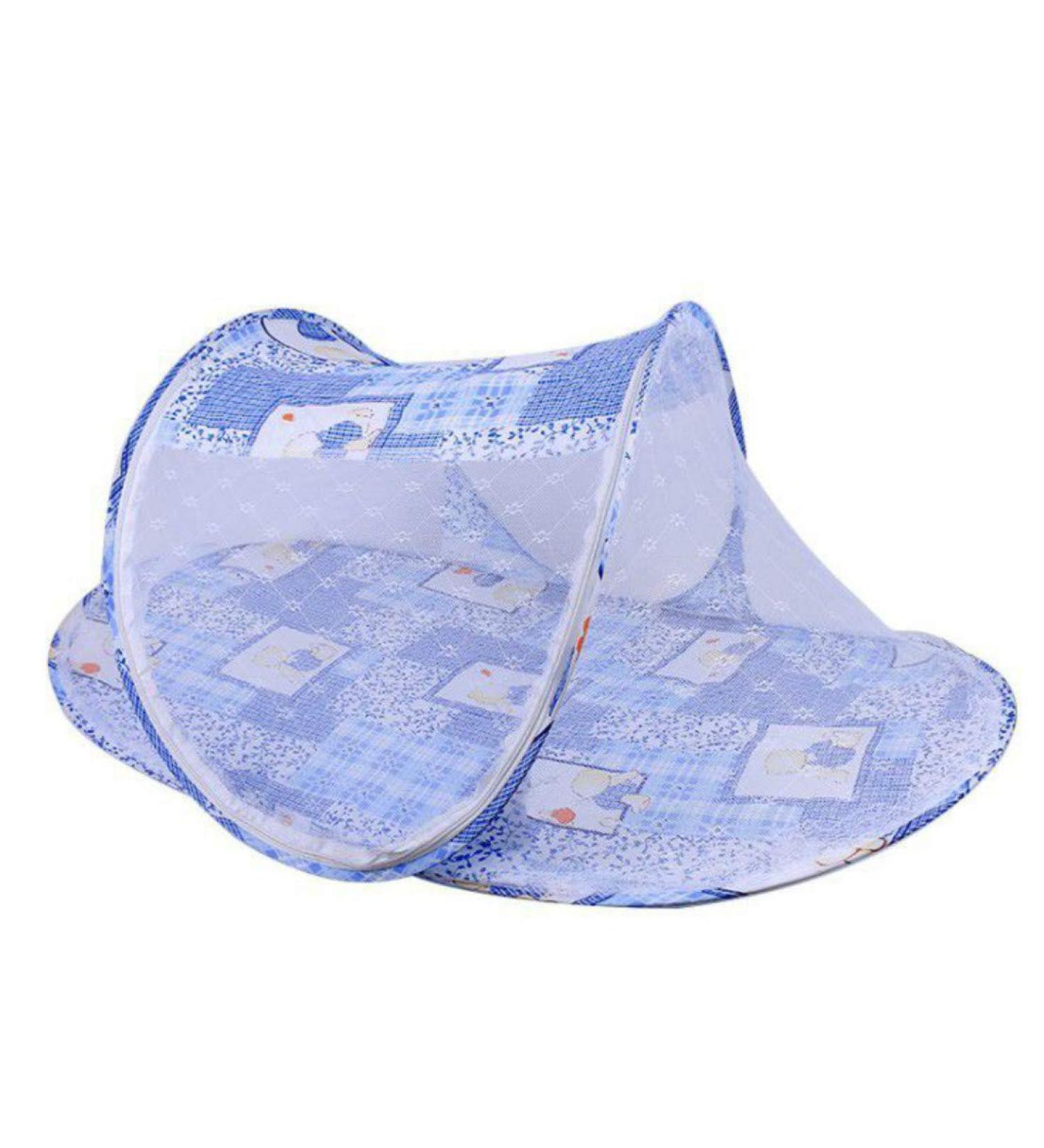 JUMUU Thin Summer Mosquito Net for Children,Portable Folding Baby Travel Bed Crib Baby Cots Newborn Foldable Crib (Navy Blue)
