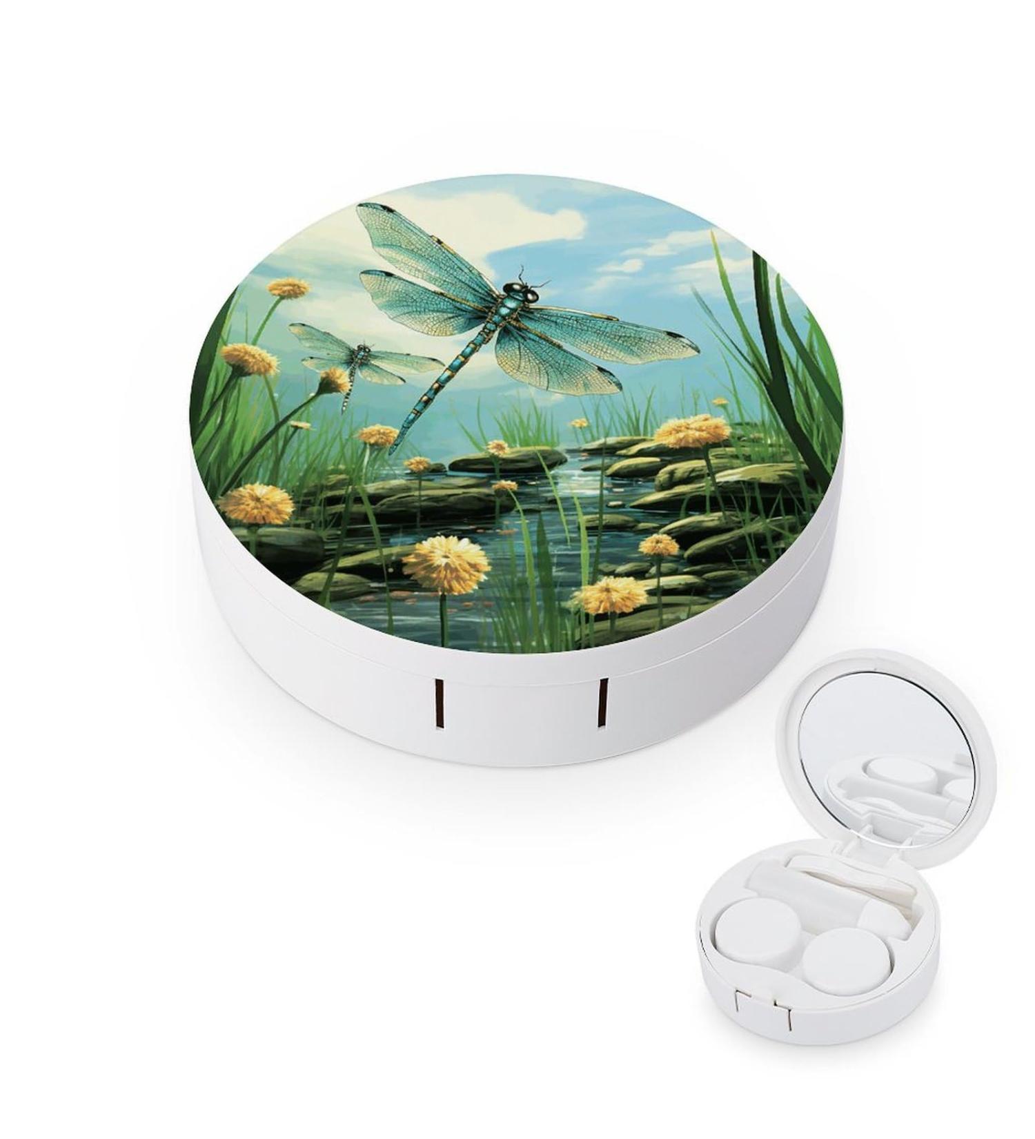 Dragonflies in Flight Contact Lens Case | Stylish & Durable Lens Care Box for Travel - Shop Now - Buy Online on GoSupps.com