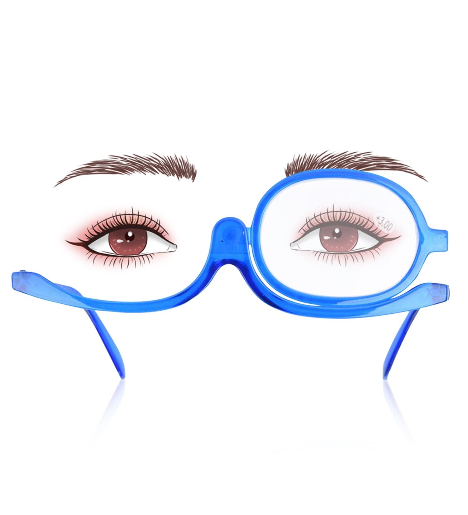 Agate Magnification Makeup Glasses | Rotating Foldable Reading Glasses for Women - Unidirectional Enlargement in Blue - Buy Online on GoSupps.com