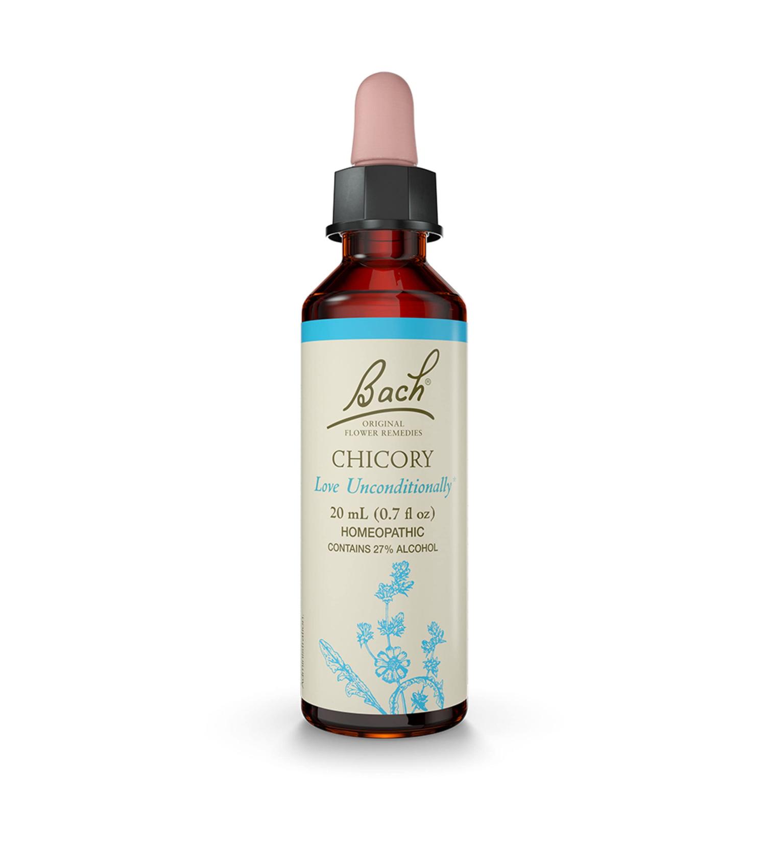 Bach Chicory Flower Essence 20mL: Unconditional Love, Holistic Wellness Relief - Vegan & Natural - Buy Online on GoSupps.com