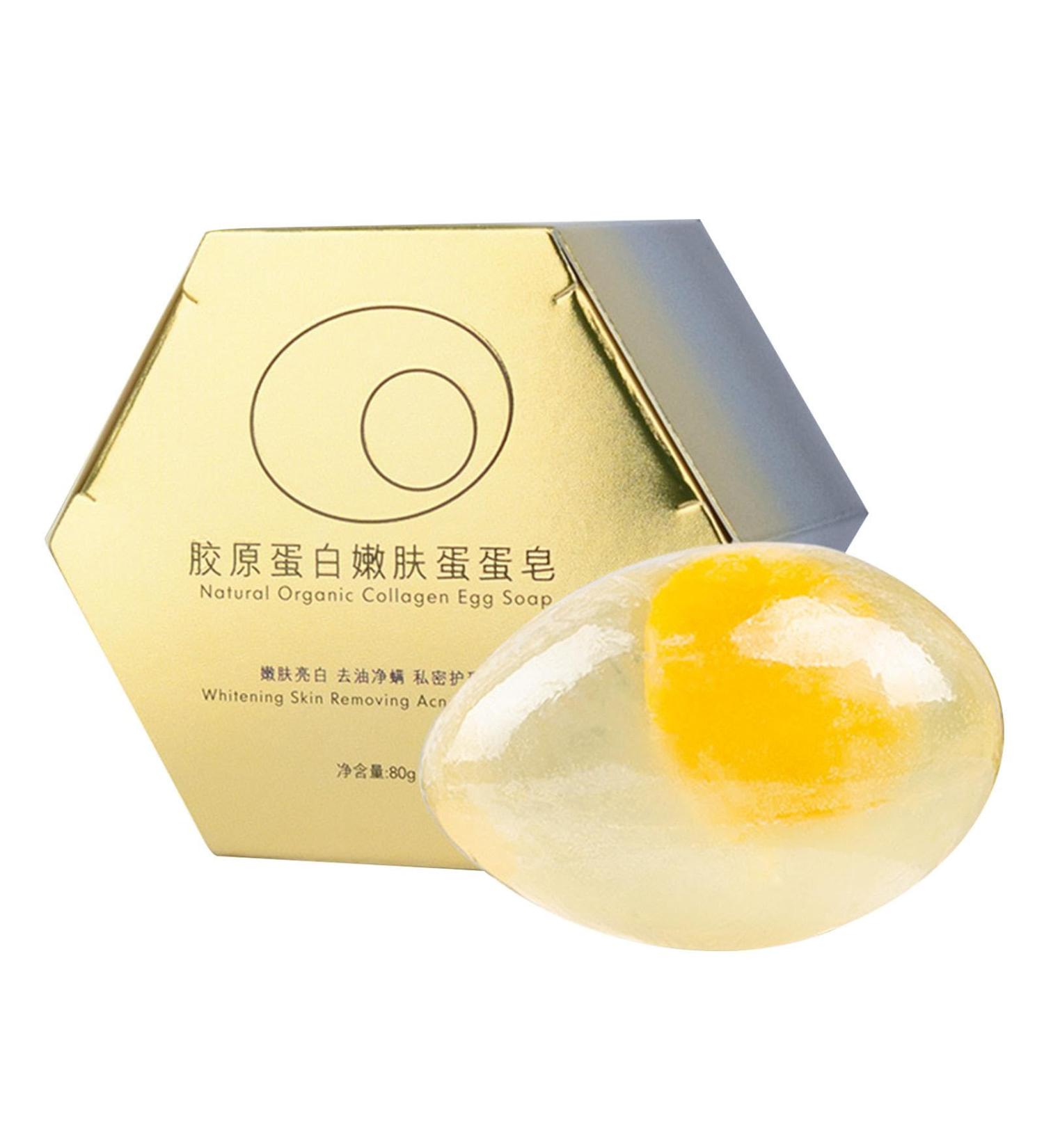 Egg Soap | Skin Tightening Moisturizing Natural Egg-Infused Face Bath Soap Bar For Cleansing | Brightening Moisturizing Bath Soap Pimple Removal Skin Care Cleansing Face - Buy Online on GoSupps.com