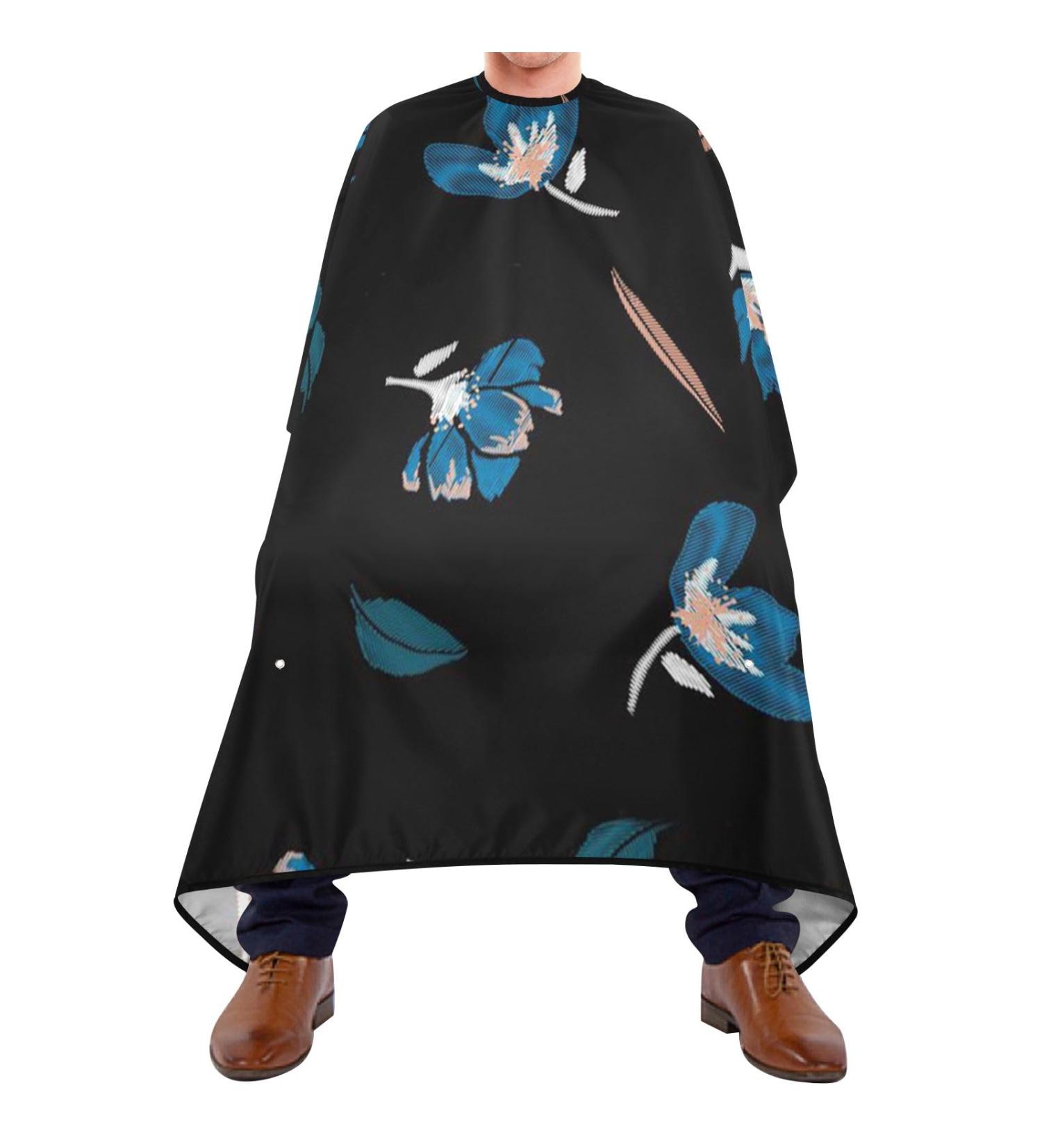 Buy Waterproof Barber Cape - Blue Flower & Cheetah Haircut Bib for Men & Unisex | Premium Hair Cutting Cape - Buy Online on GoSupps.com