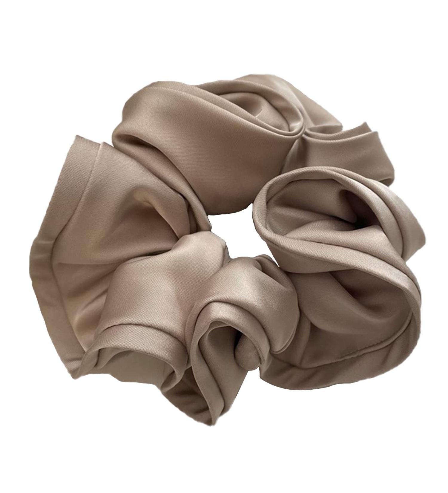 Apricot Oversized Silk Scrunchies - Elastic Satin Hair Ties for Frizz Prevention and Breakage - Buy Online on GoSupps.com