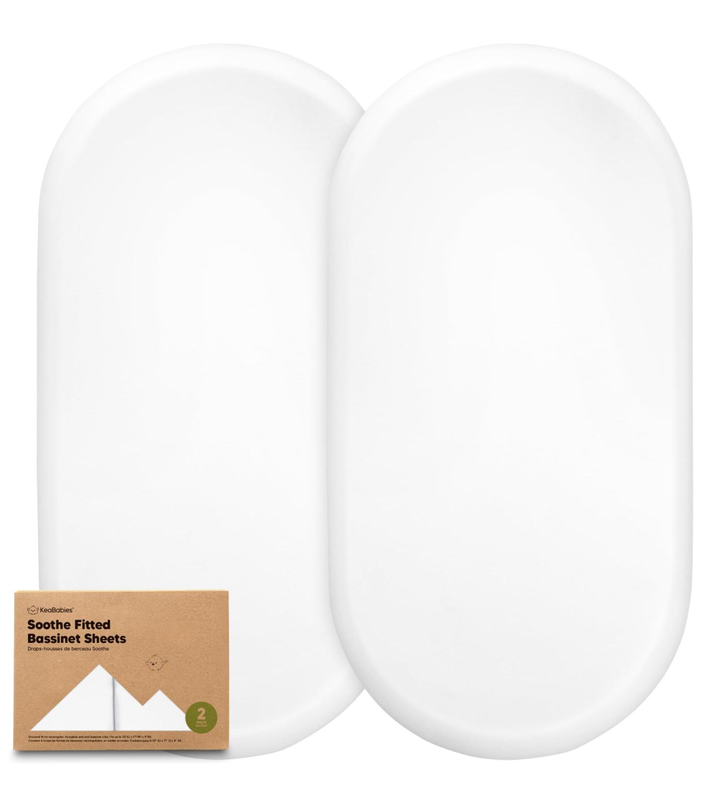 2-Pack Organic Cotton Fitted Baby Bed Sheets for Boys & Girls - Soft White Stroller and Mattress Covers - Buy Online on GoSupps.com