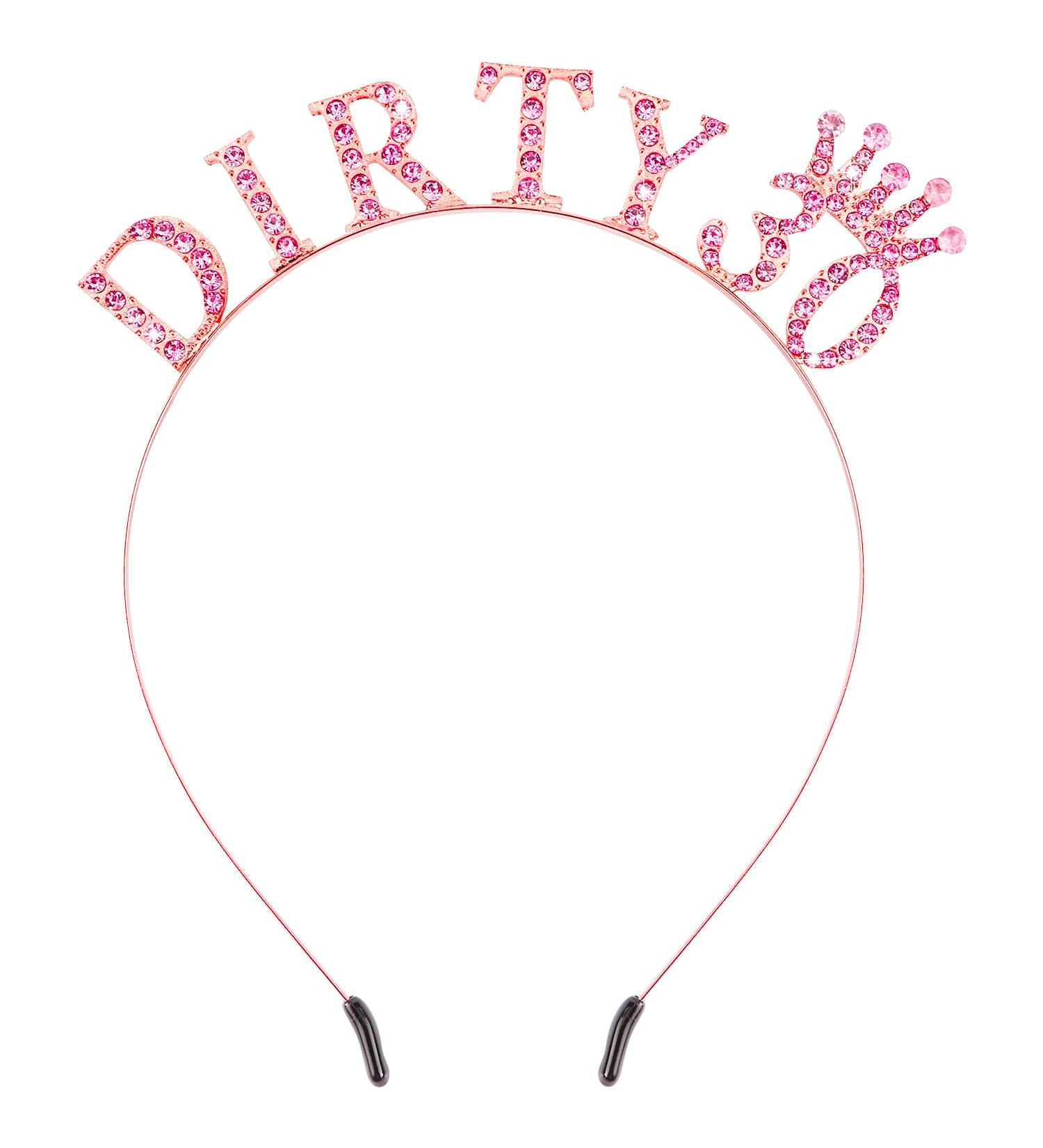Atoden 30th Birthday Decorations for Her Pink Dirty 30 Birthday Headband Princess Tiara Queen Crown 30th Birthday Gifts for Her Party Happy Birthday Accessories for Women Girls Pink - Dirty 30 - Buy Online on GoSupps.com