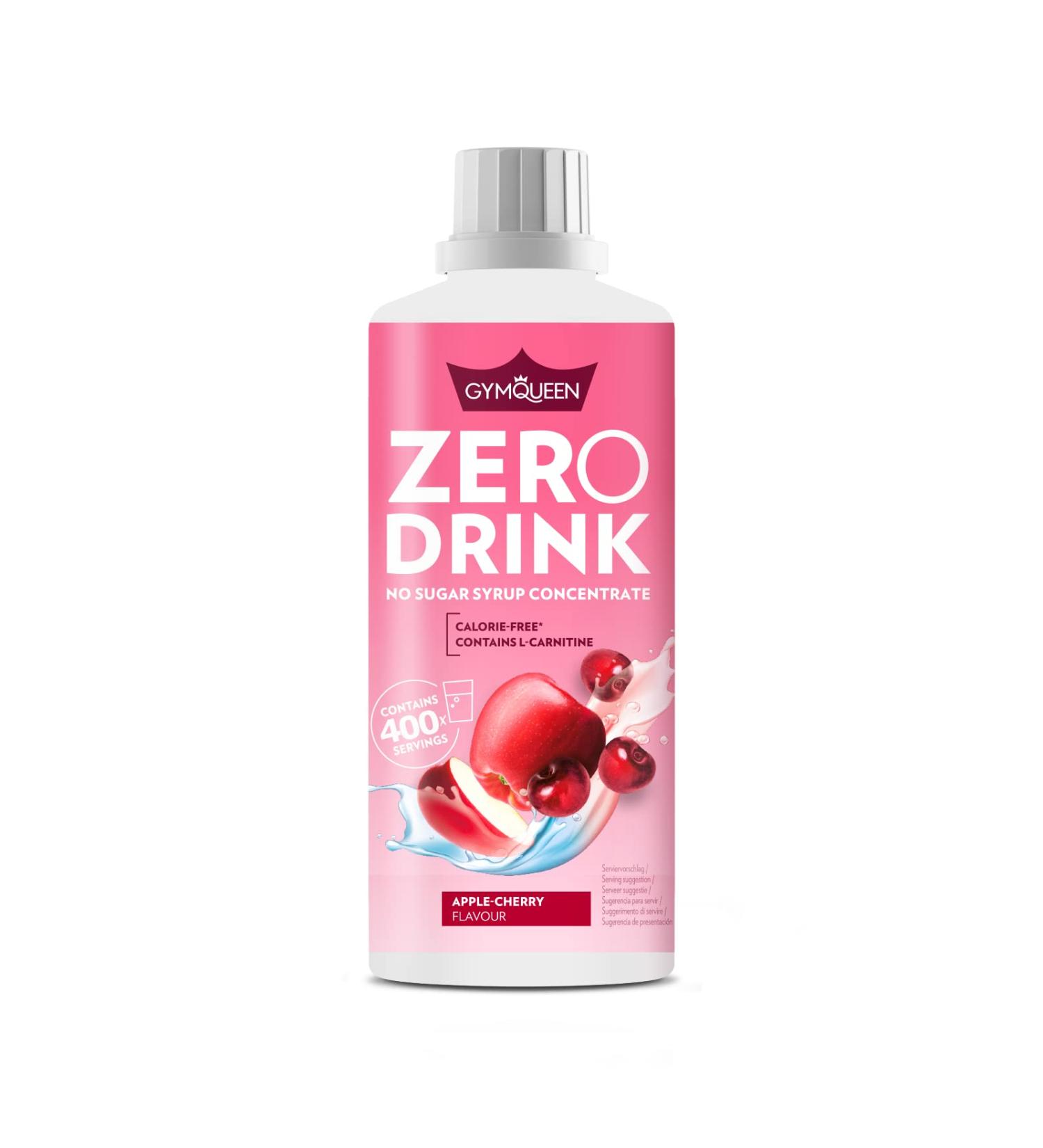 Buy Gymqueen Zero Drink Apple Cherry 1000ml - Low-Calorie Sugar-Free Beverage Concentrate with B-Vitamins & Carnitine | Refreshing Drink Syrup (1 Pack) - International Shipping - Buy Online on GoSupps.com