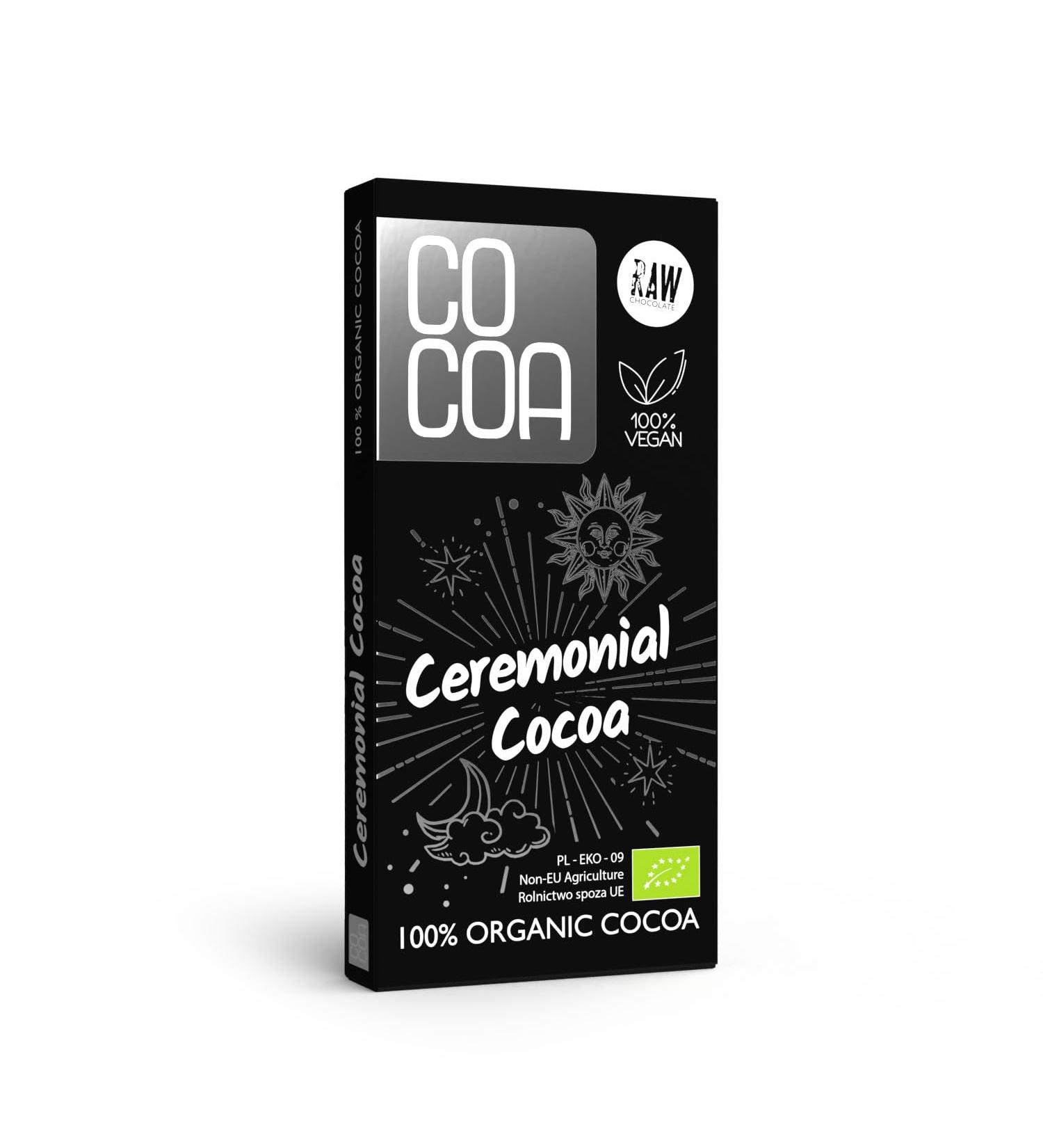 CO COA Organic Dark Chocolate 100% Ceremonial Cacao Raw Chocolate with No Added Sugar 100% Cocoa Mass Unroasted Gluten Free GMO Free Vegan Palm Oil and Preservative Free 50g - Buy Online on GoSupps.com