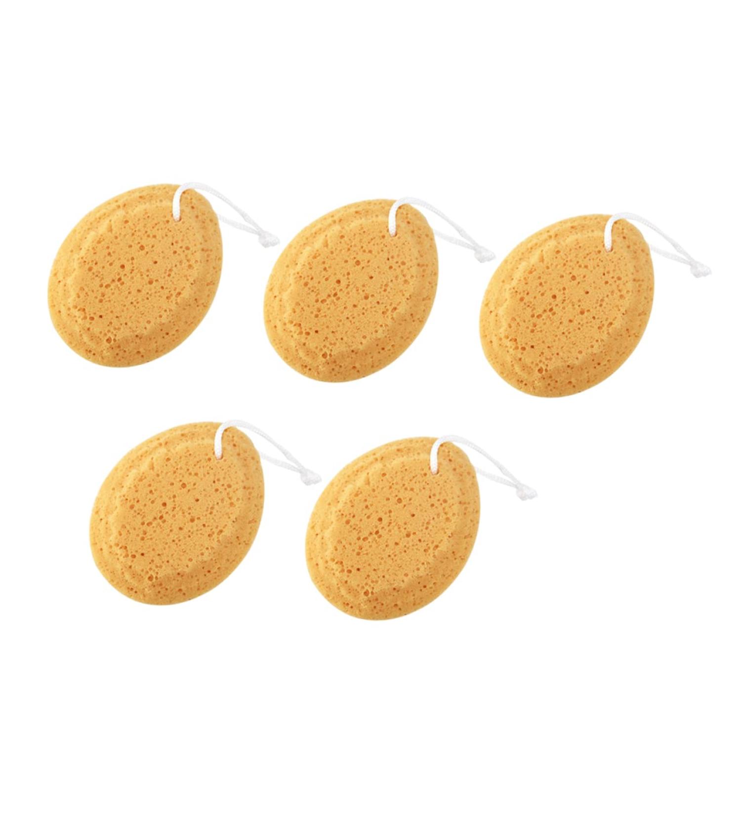 Healeved 5 Pcs Spongell Natural Bath Sponges for Exfoliating Foam Shower - 14.5X11.5cm - Buy Online on GoSupps.com