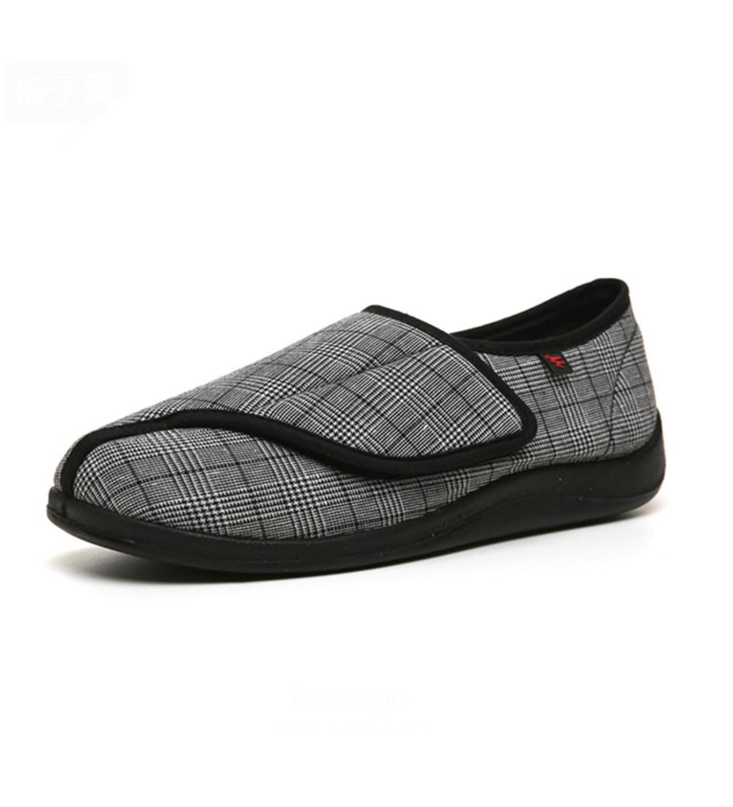 Men's Wide Diabetic Edema Adjustable Shoes - Comfy Orthopedic Footwear for Swollen Feet, Arthritis, Plantar Fasciitis - Size 11.5 Black - Buy Online on GoSupps.com