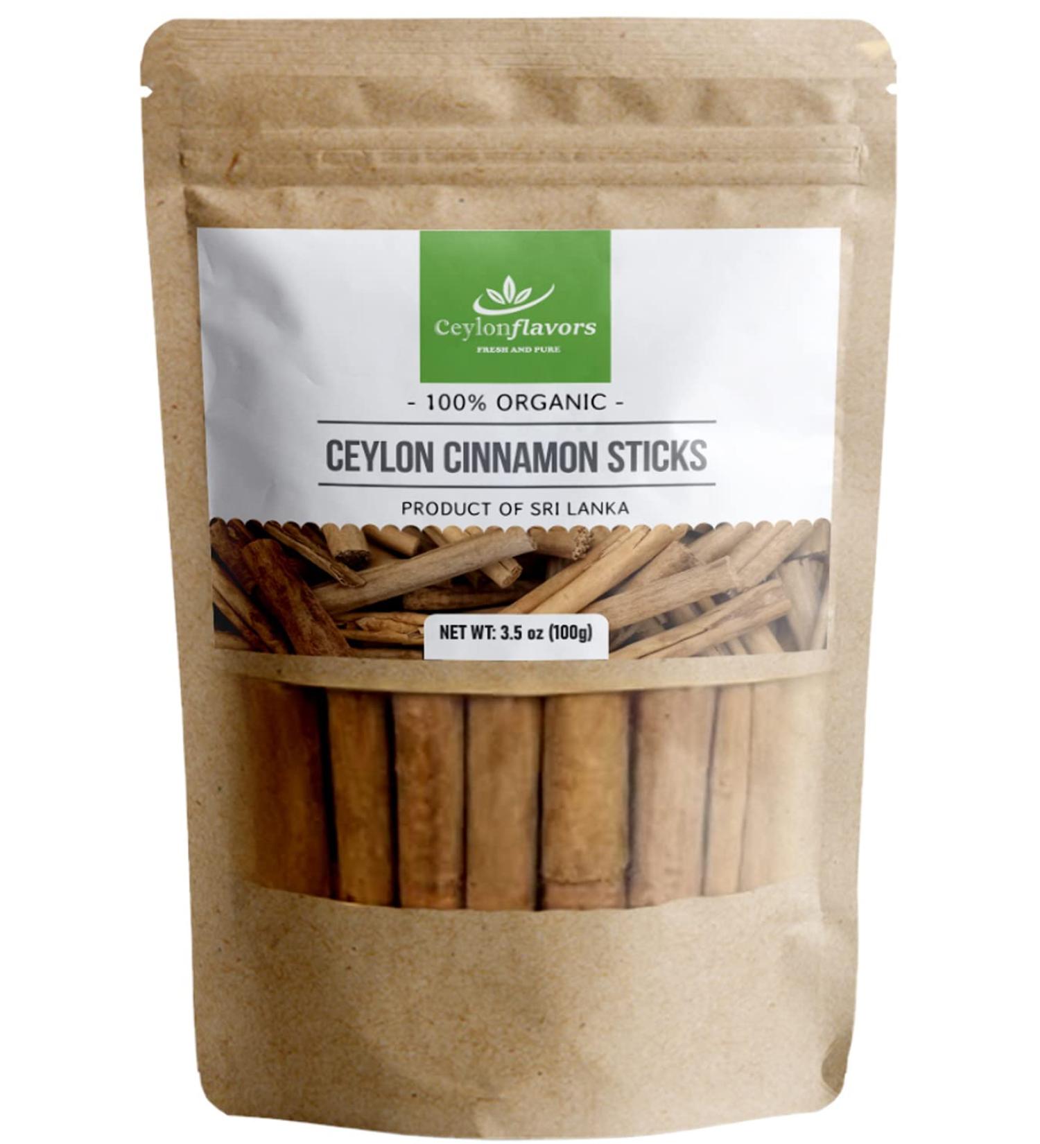 Organic Ceylon Cinnamon Sticks 3.5 oz (3 pack) - Premium Grade True Cinnamon from USDA Certified Farm in Sri Lanka - Buy Online on GoSupps.com