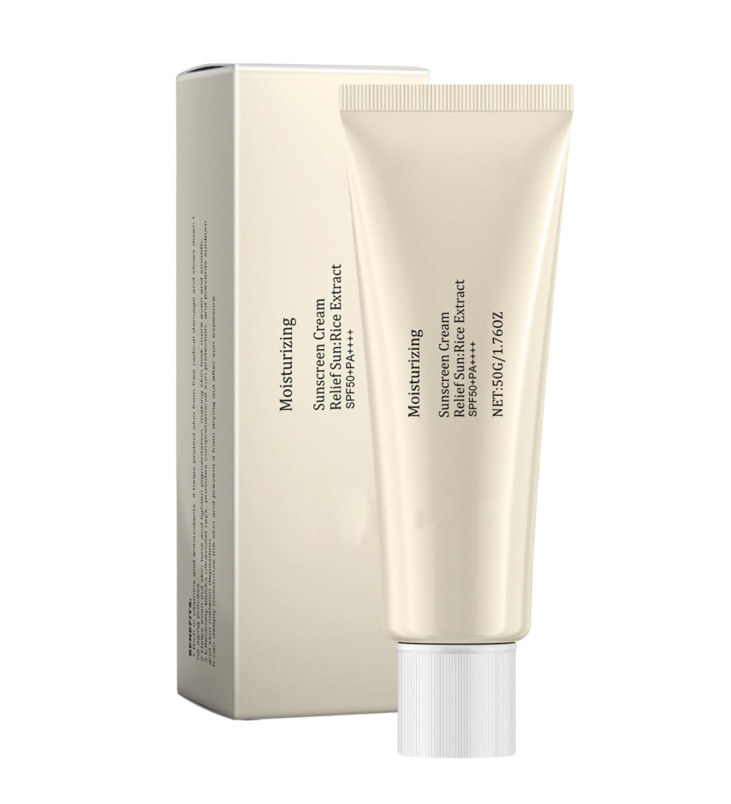 Moisturising Sunscreen SPF 50 - Sun Cream SPF 50 - Sunscreen with Rice Extracts- Suncream Factor 50 For Face And Body - SPF 50 Face Moisturiser - Sun Lotion For UVA & UVB - Buy Online on GoSupps.com