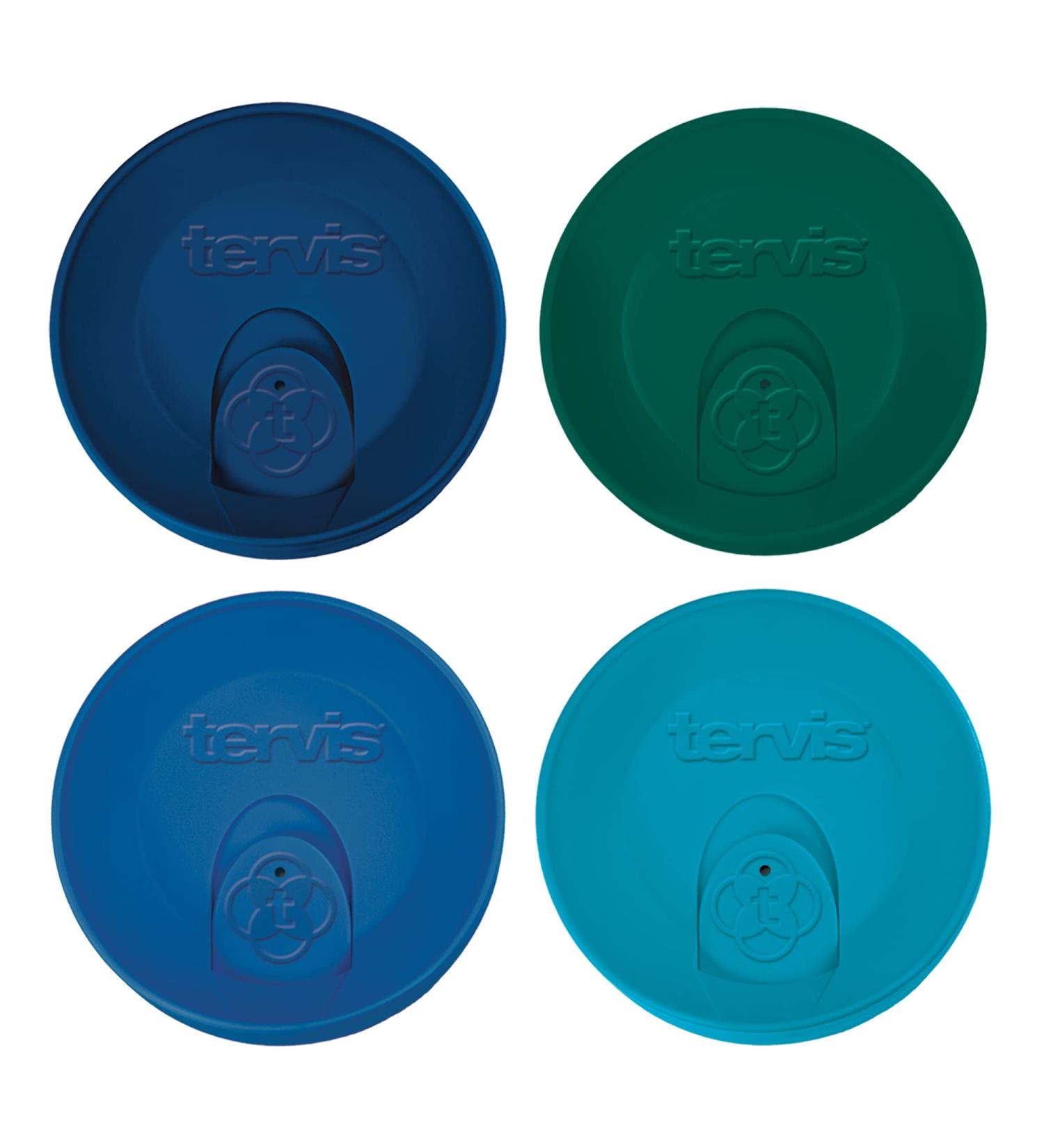 Tervis Travel Lid Assorted 16oz 4pk, Assorted Navy Green Blue Turquoise Assorted Navy Green Blue Turquoise Fits 16oz Tumblers - 4pk