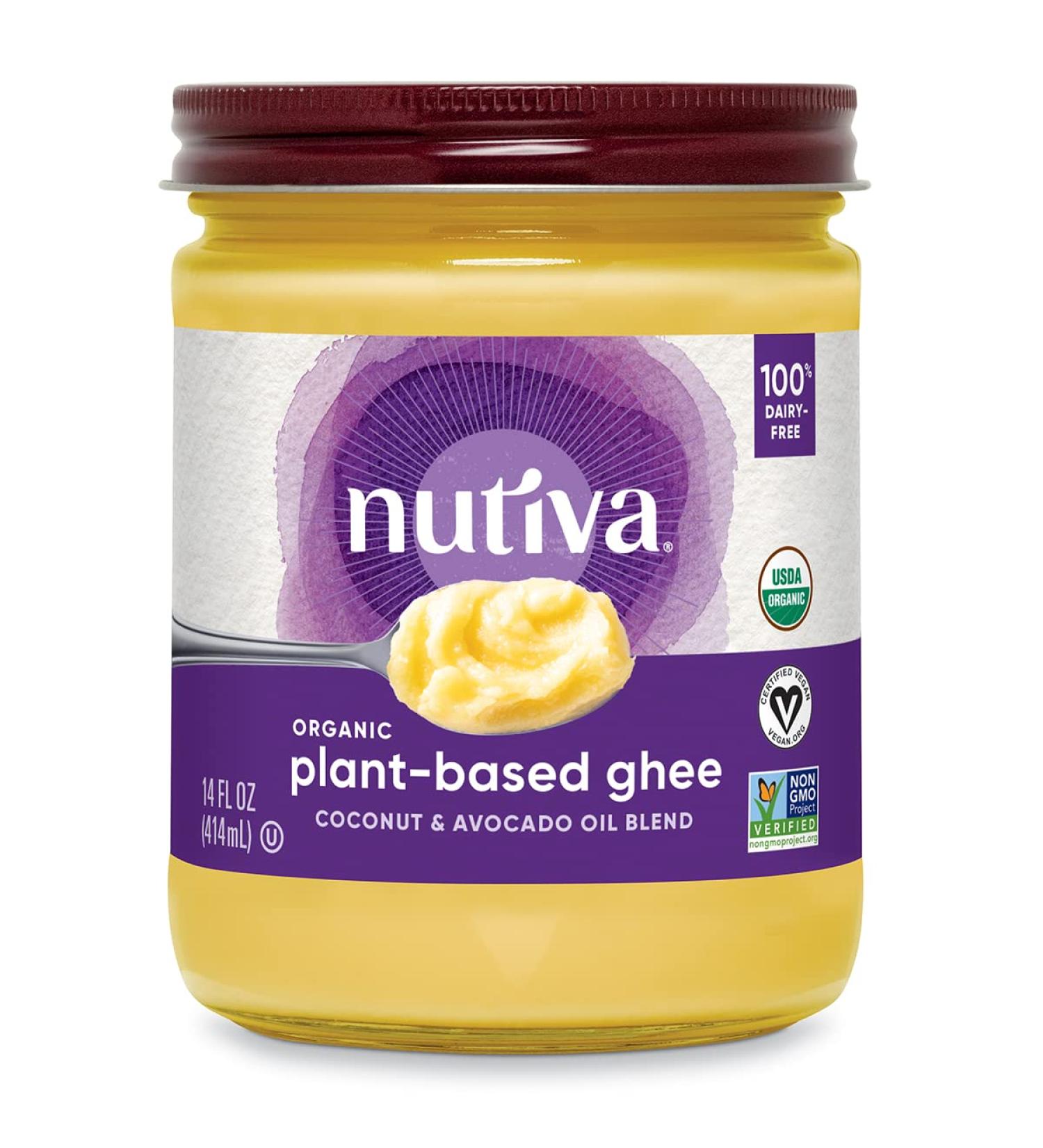 Nutiva Organic Vegan Ghee 14 fl oz - Dairy-Free Cooking Oil - Buy Online on GoSupps.com