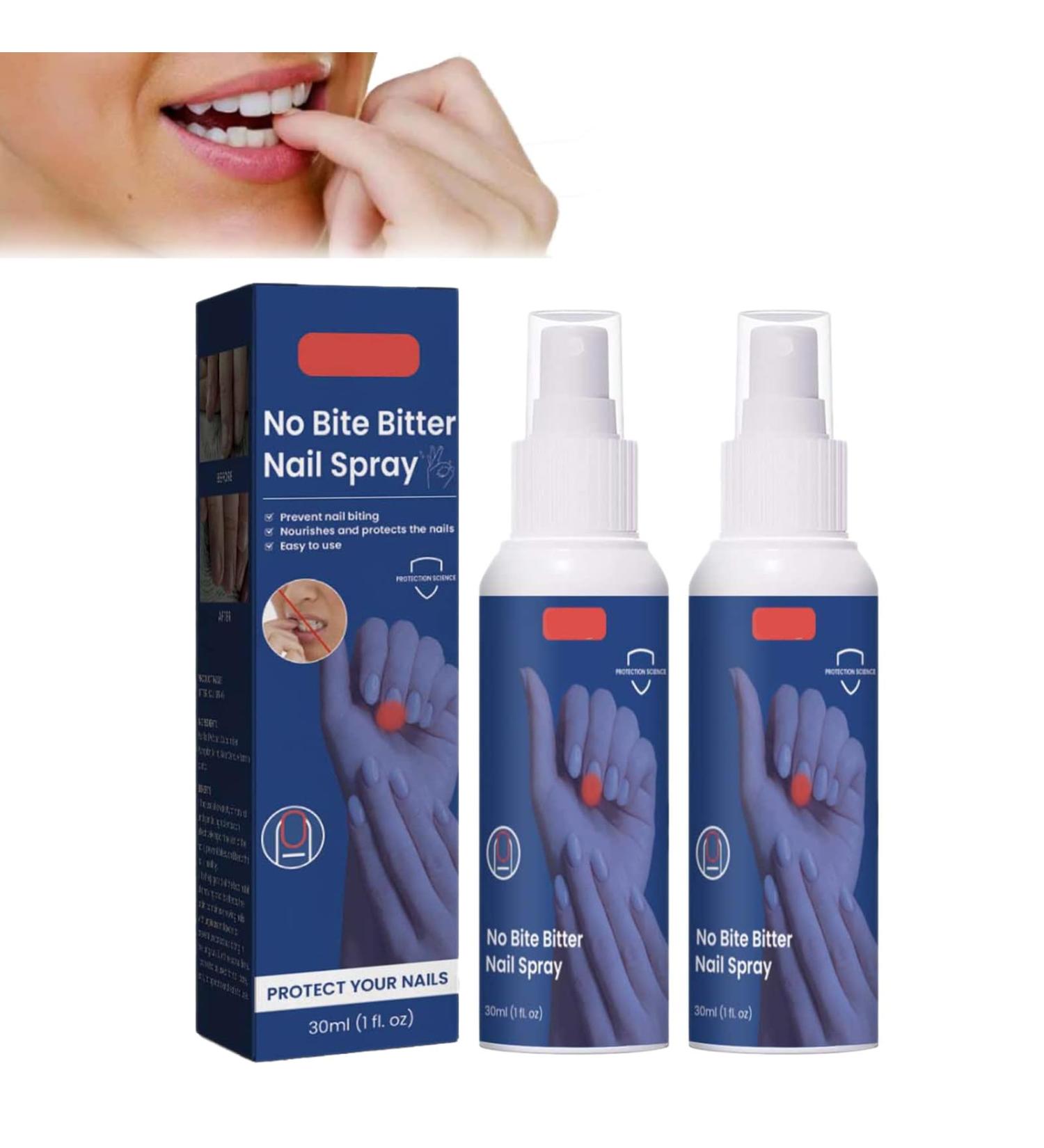 Fufu Girls Stop Nail Biting Spray Nail Biting Prevention Bitter Polish for Kids and Adults Helps Correct Nail Biting Behavior Nail Care Plant Extract Safe & Natural (2pc) - Buy Online on GoSupps.com