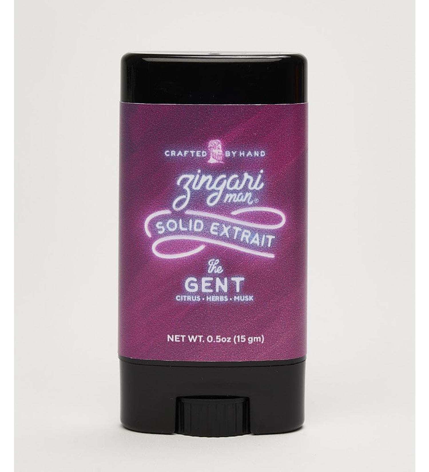 Zingari Man The Gent Solid Extrait Solid Cologne for Men Concentrated Solid Perfume Balm Citrus Herb and Musk Scent Ideal Men s Travel Cologne 0.5 oz Citrus Herbs and Musk