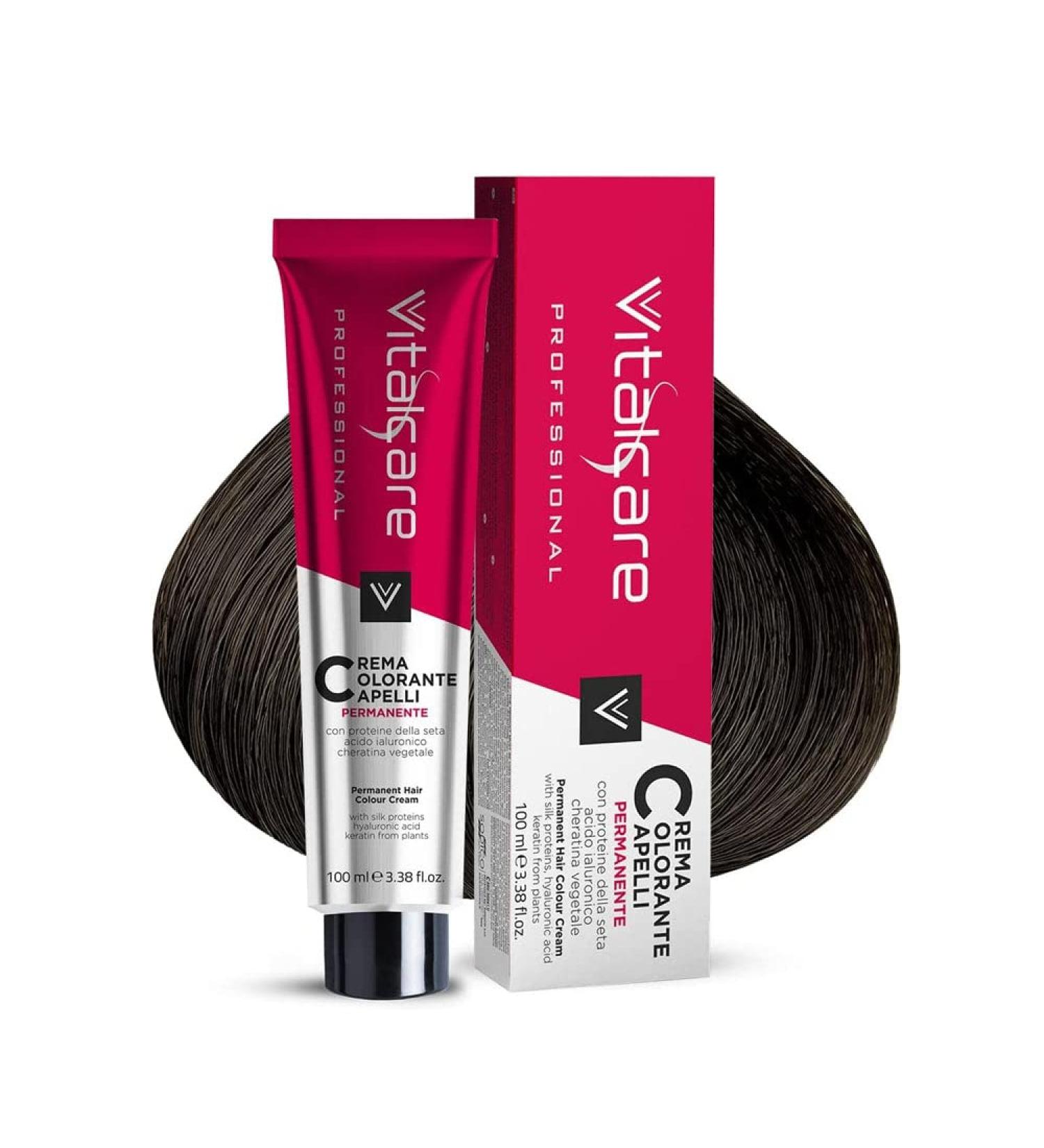Vitalcare Vitalcare | Professional - Professional Permanent Hair Coloring Cream Hair Dye with Silk Proteins No. 4/00 Brown 100 ml