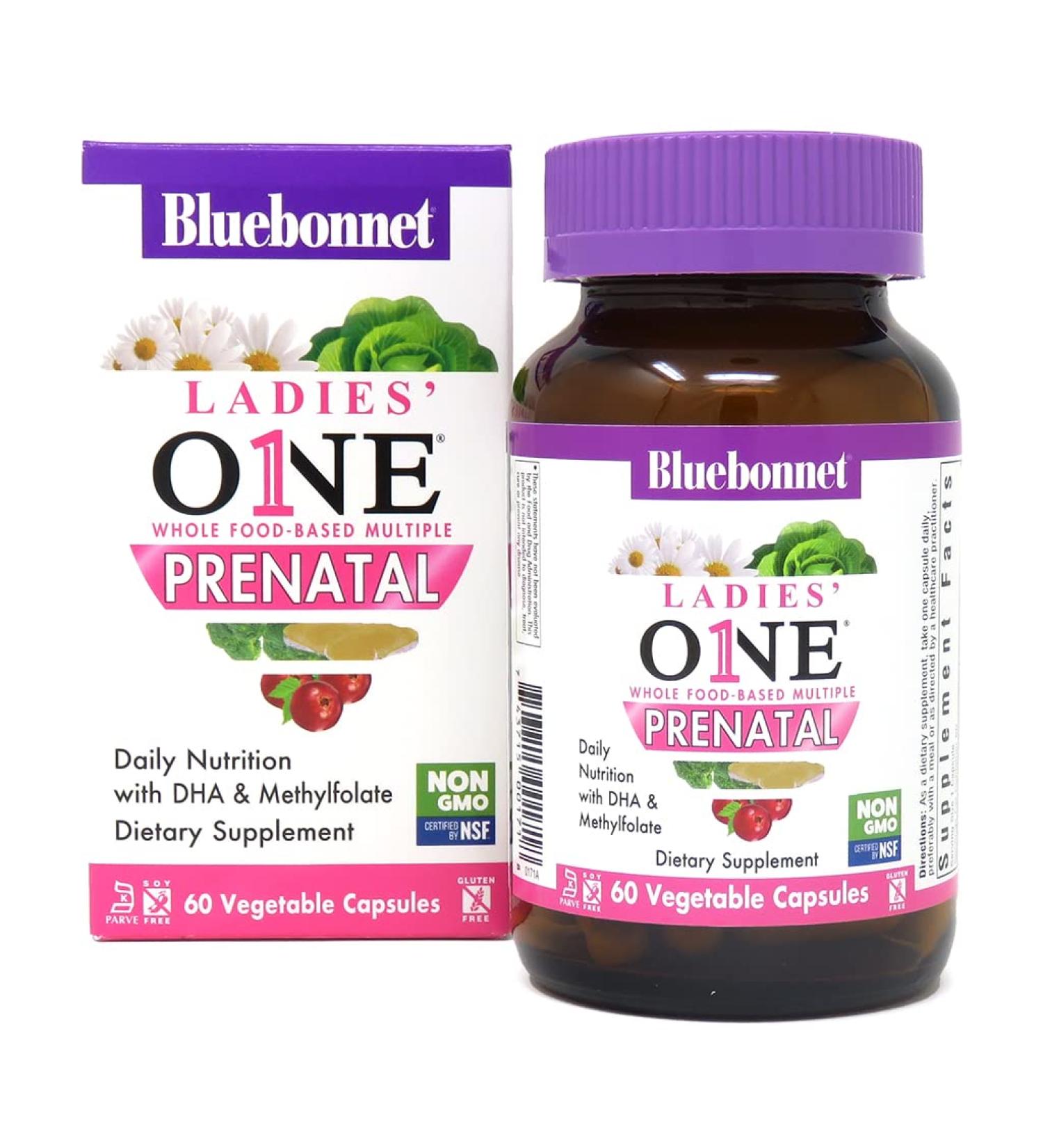 Bluebonnet Nutrition Ladies ONE Prenatal - Whole Food-Based - 60 Vegetable Capsules - Buy Online on GoSupps.com