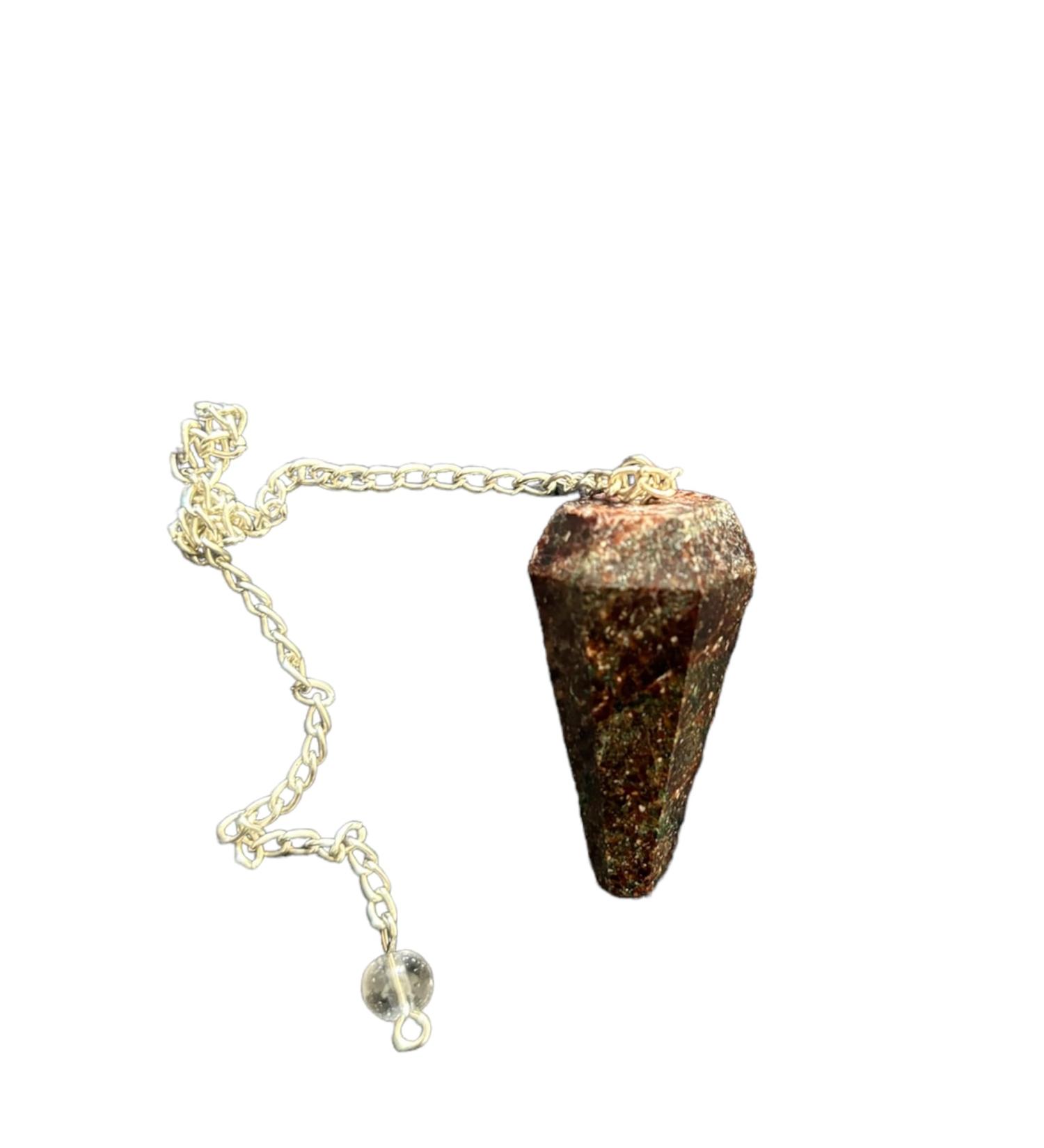 Buy Pandiui23 Hexagonal Natural Stone Garnet Pendulum for Chakra Healing Meditation & Wicca - Vintage Design for Divination and Reiki - Buy Online on GoSupps.com
