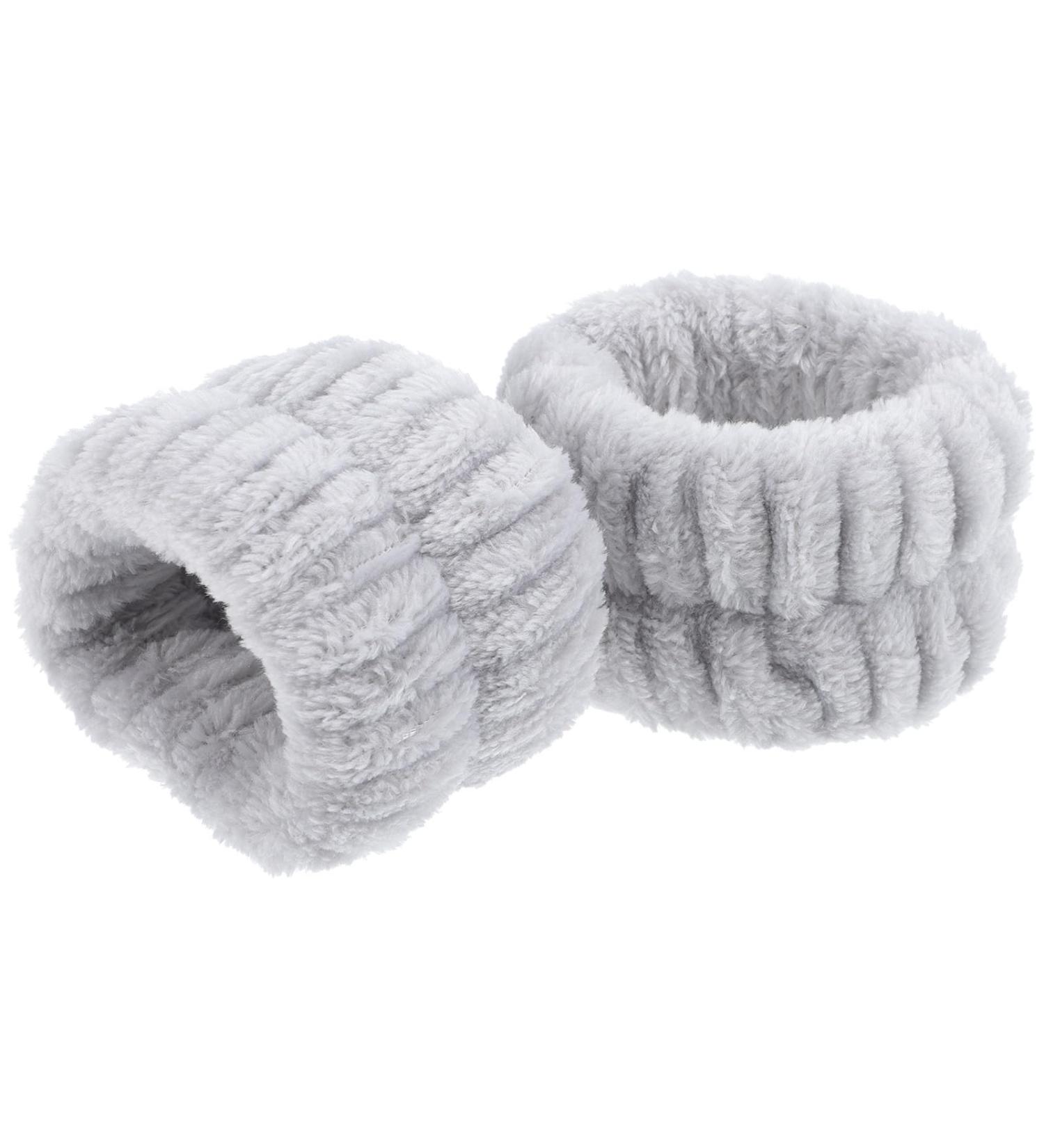 Lot de 2 Bracelets de Lavage en Flanelle Douce Bracelets Souples Anti- claboussures pour Visage et Spa Taille Unique Gris Confortables pour Soins Peau et Routines Beaut  - Buy Online on GoSupps.com