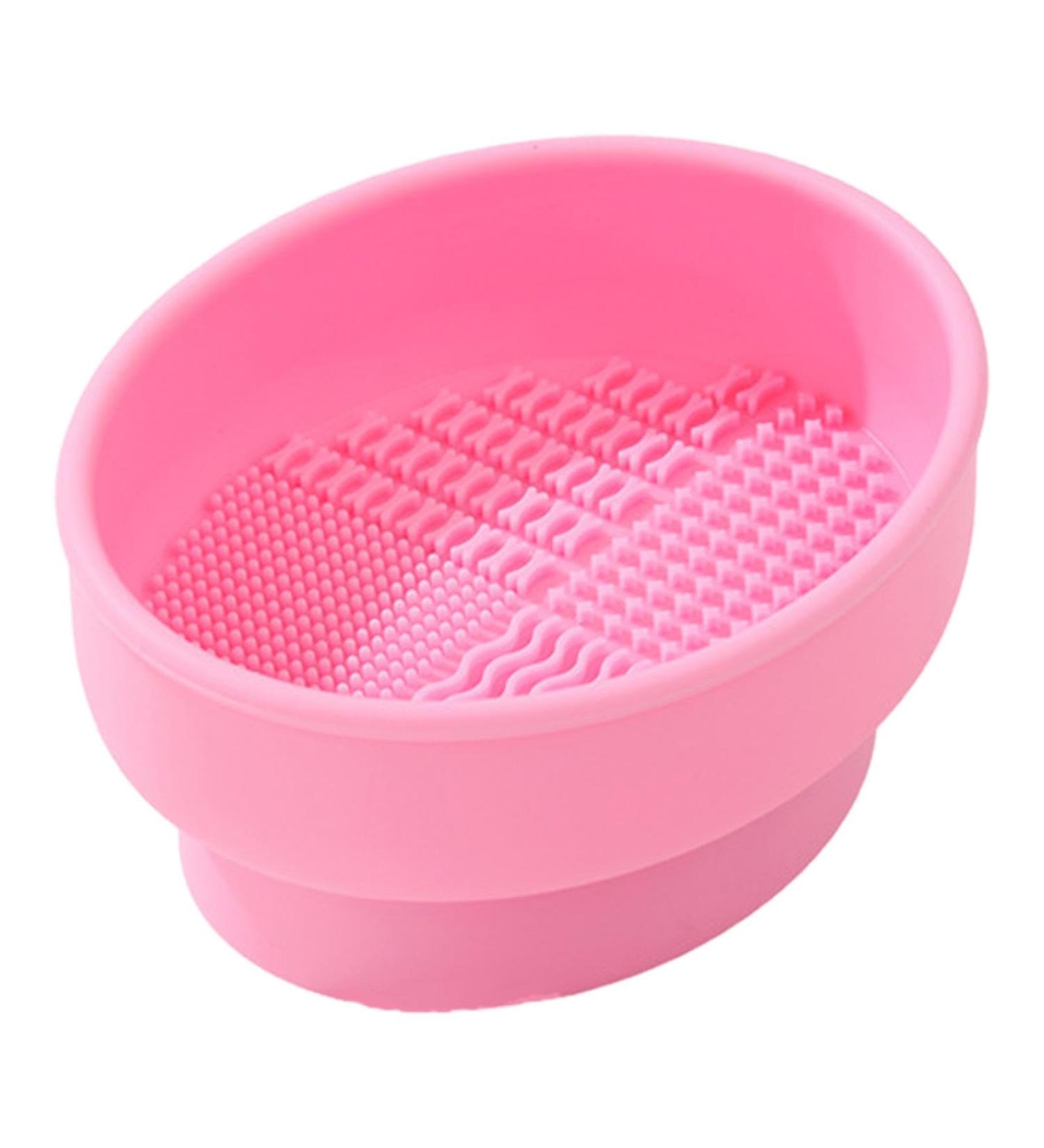 Makeup Brush Cleaning Kit Makeup Brush Cleaner Bowl Silicone Makeup Brush Cleaning Bowl Makeup Brush Cleaner Spinner with Compact and Portable Design for Women Ladies Pink - Buy Online on GoSupps.com