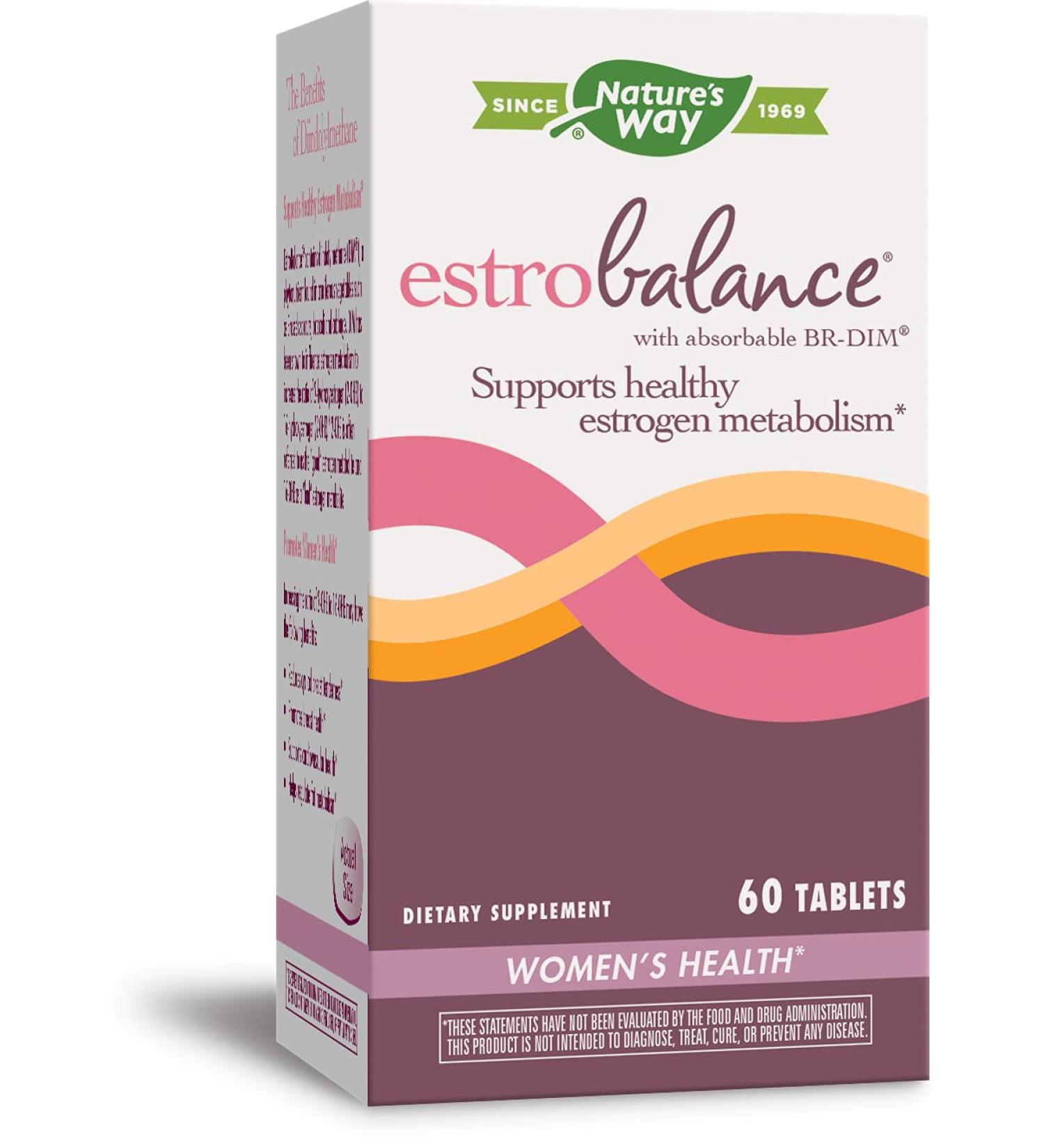 Nature's Way EstroBalance with BR-DIM - 60 Absorbable Tablets for Hormonal Support - Buy Online on GoSupps.com