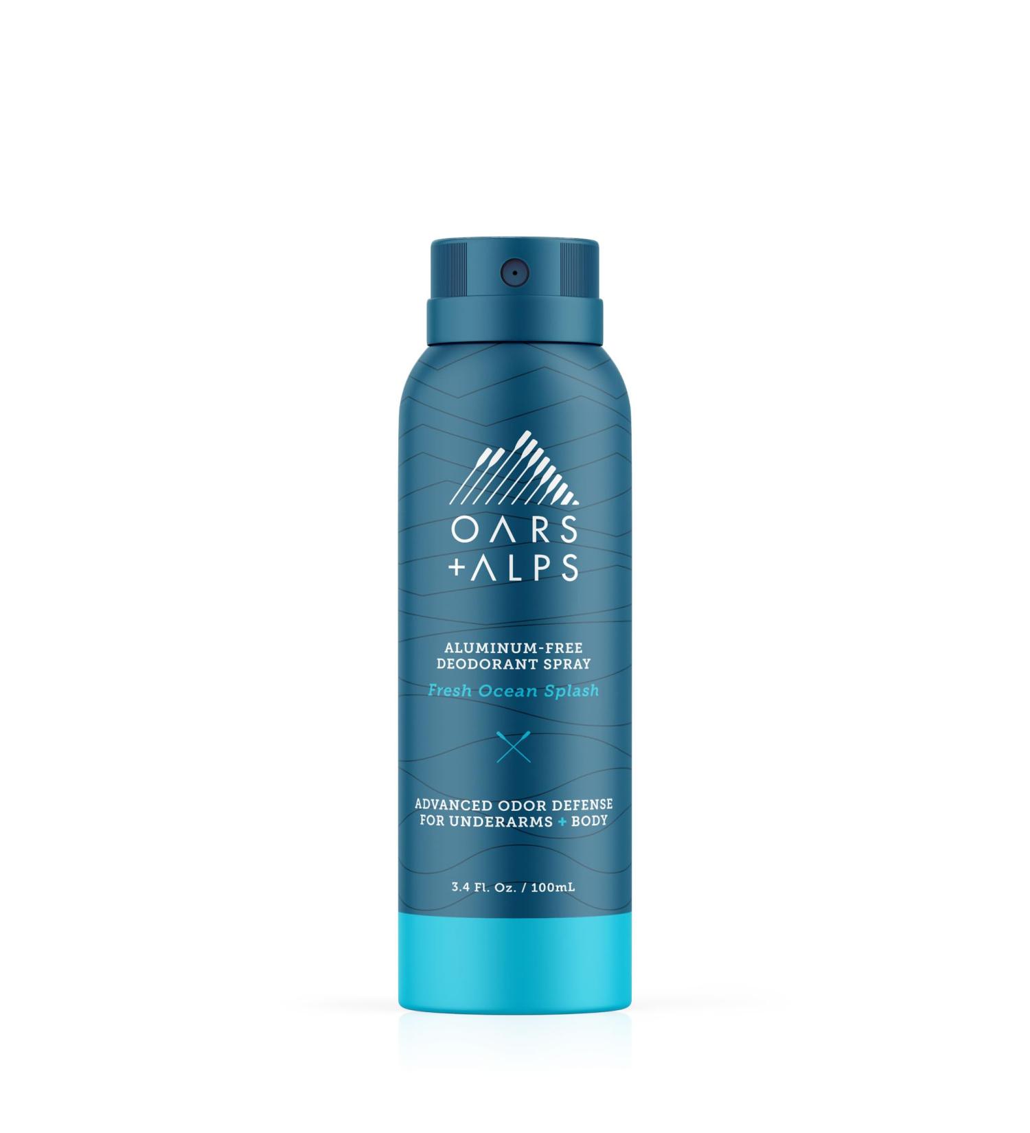 Oars + Alps Aluminum Free Deodorant Spray for Men & Women - Fresh Ocean Splash Travel Size 3.4 Fl Oz - Buy Online Internationally - Buy Online on GoSupps.com